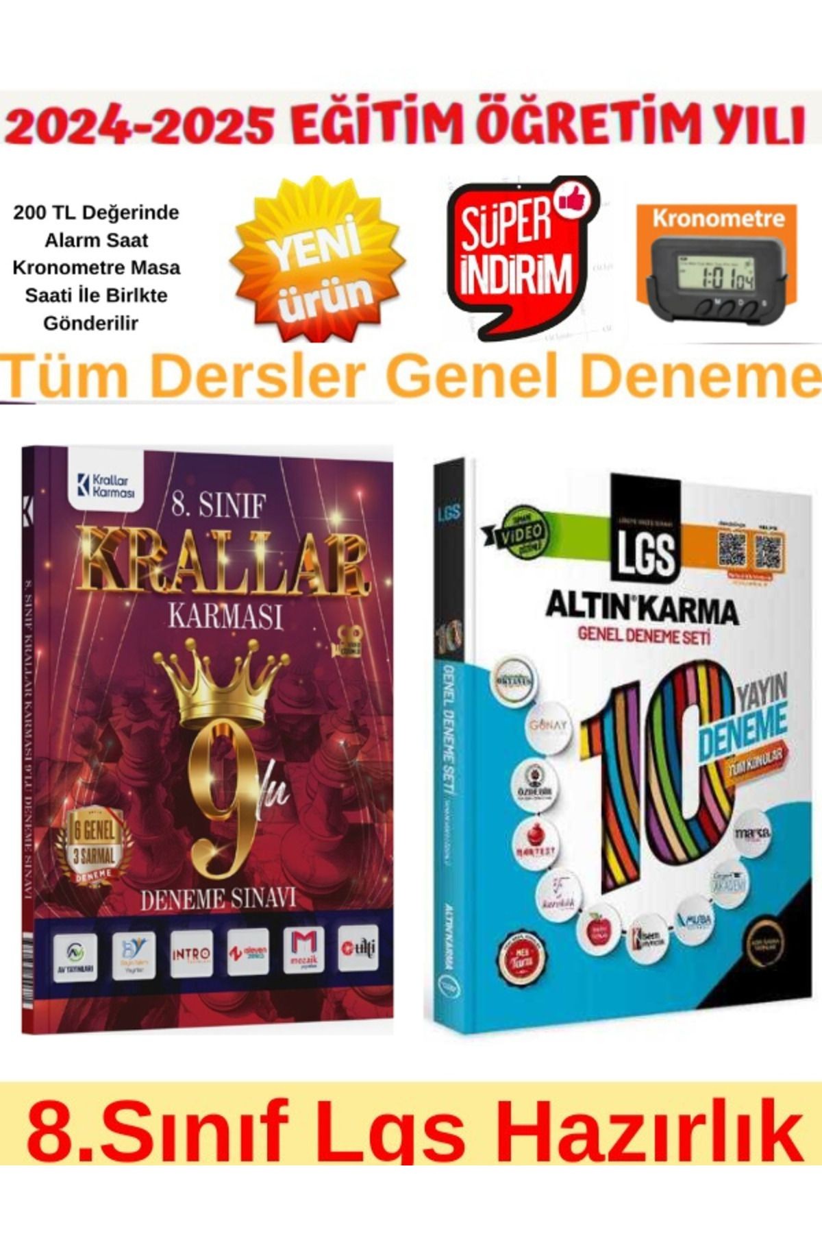 Krallar Karması 8.Sınıf Lgs Genel 9 lu Deneme+Altın Karma 8.Sınıf Lgs 10 Yayın 10 Deneme+Kronometre