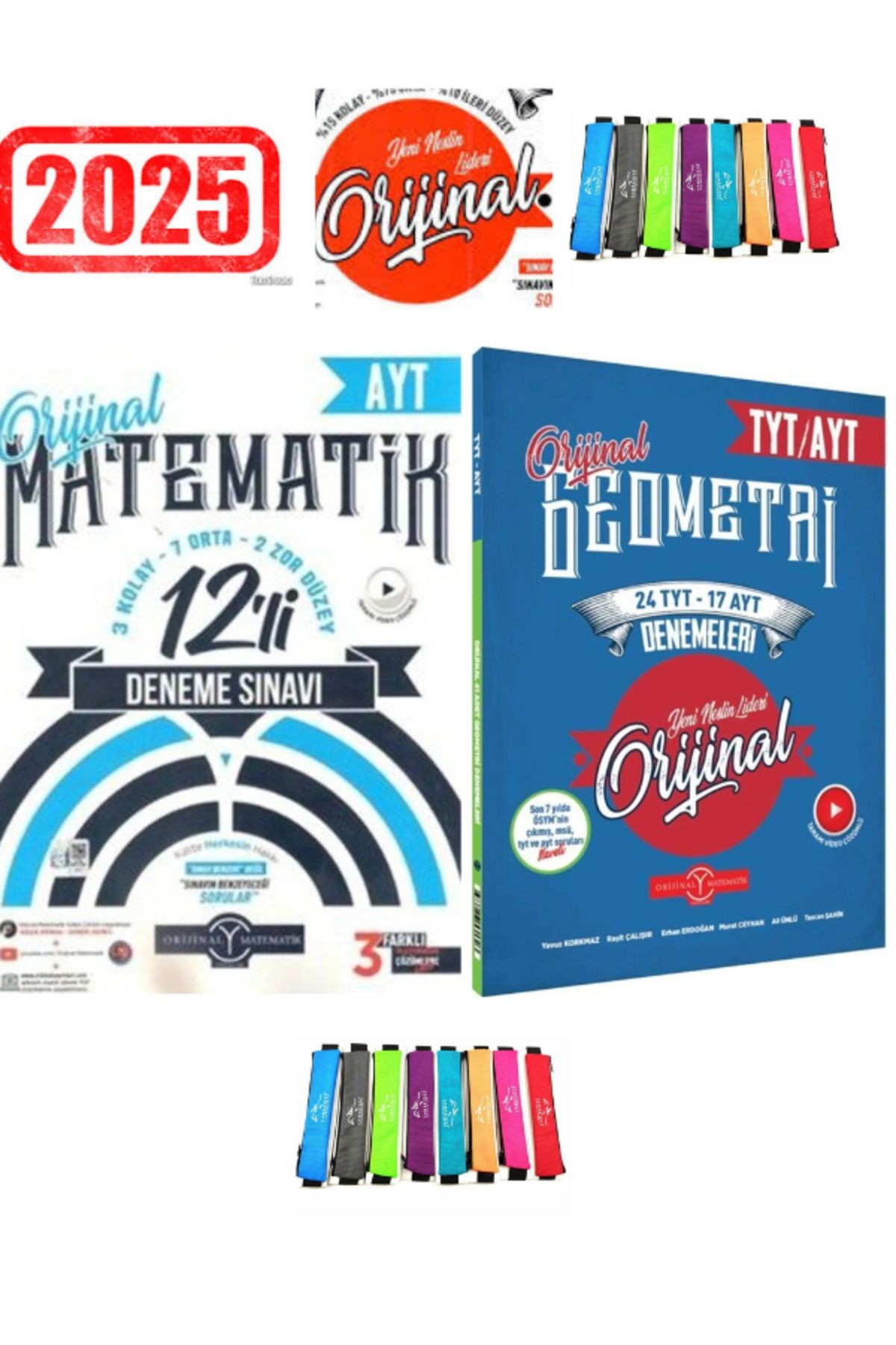 2025 Orijinal Ayt Matematik 12 Deneme+Geometri Tyt Ayt 41 Deneme Seti+Cambridge Kalemlik