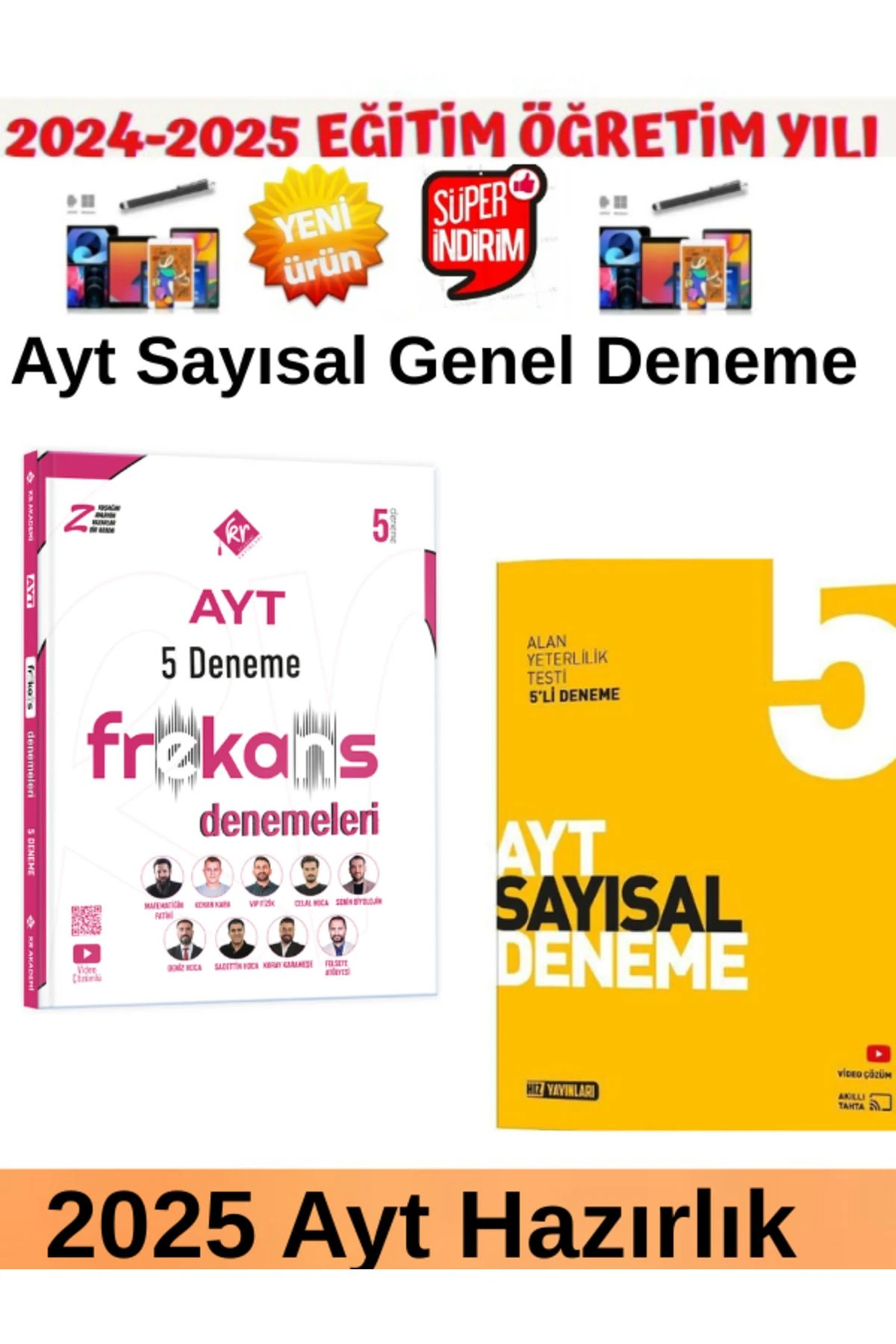 Kr Akademi Frekans Ayt Sayısal 5 Deneme+Hız Yayınları Ayt Sayısal 5 Deneme Sınavı Seti+ Kalem