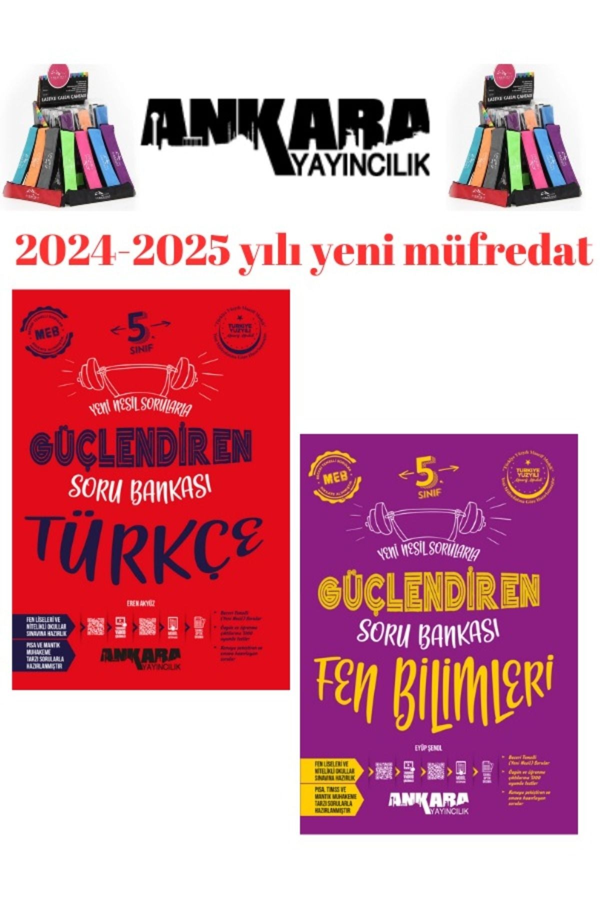 2025 5.Sınıf Fen Bilimleri-Türkçe - %100 Yeni Müfredat Soru Bankası+Kalemlik