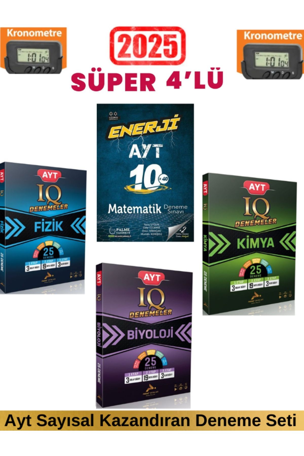 2025 Ayt Enerji Matematik 10 Deneme+Paraf IQ Ayt Fizik 25+Kimya25+Biyoloji25 Deneme