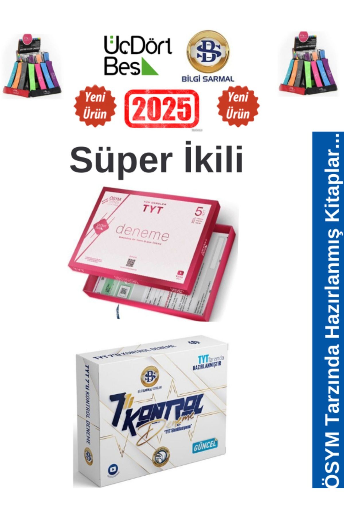 2025 Tyt Tüm Dersler Genel 5 Deneme+Bilgi Sarmal Kontrol 7 Deneme+Kalemlik