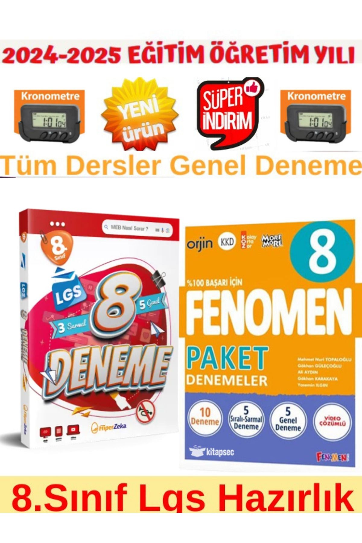 2025 8.Sınıf Lgs Tüm Dersler 3+5 Deneme+Fenomen 2025 8.Sınıf Lgs 10 Genel Deneme+Kronometre