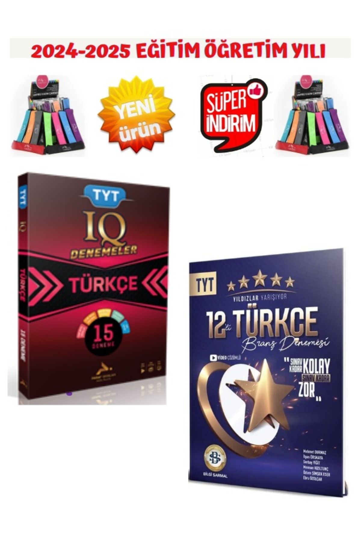 Paraf IQ 2025 Tyt Türkçe 15 Deneme+Sarmal Yıldızlar 2025 Tyt Türkçe 12 Deneme Seti+Kalemlik