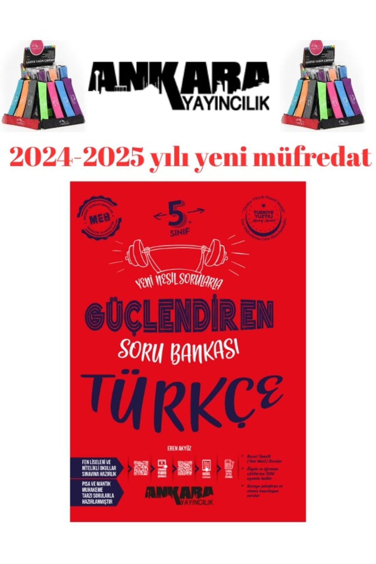 2025 5.Sınıf Türkçe %100 Yeni Müfredat Soru Bankası+Kalemlik