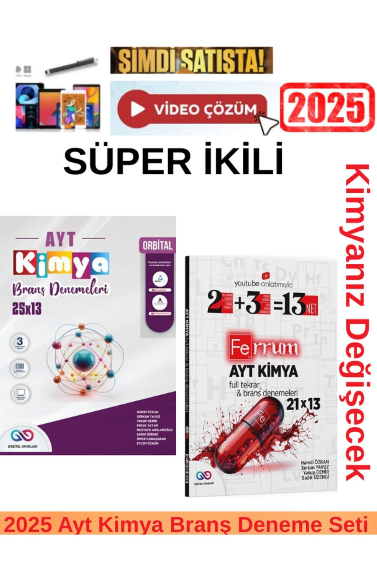 2025 Ayt Kimya 25x13 Branş Deneme+Ferrum Ayt Kimya 21x13 Branş Deneme Seti+Kalem