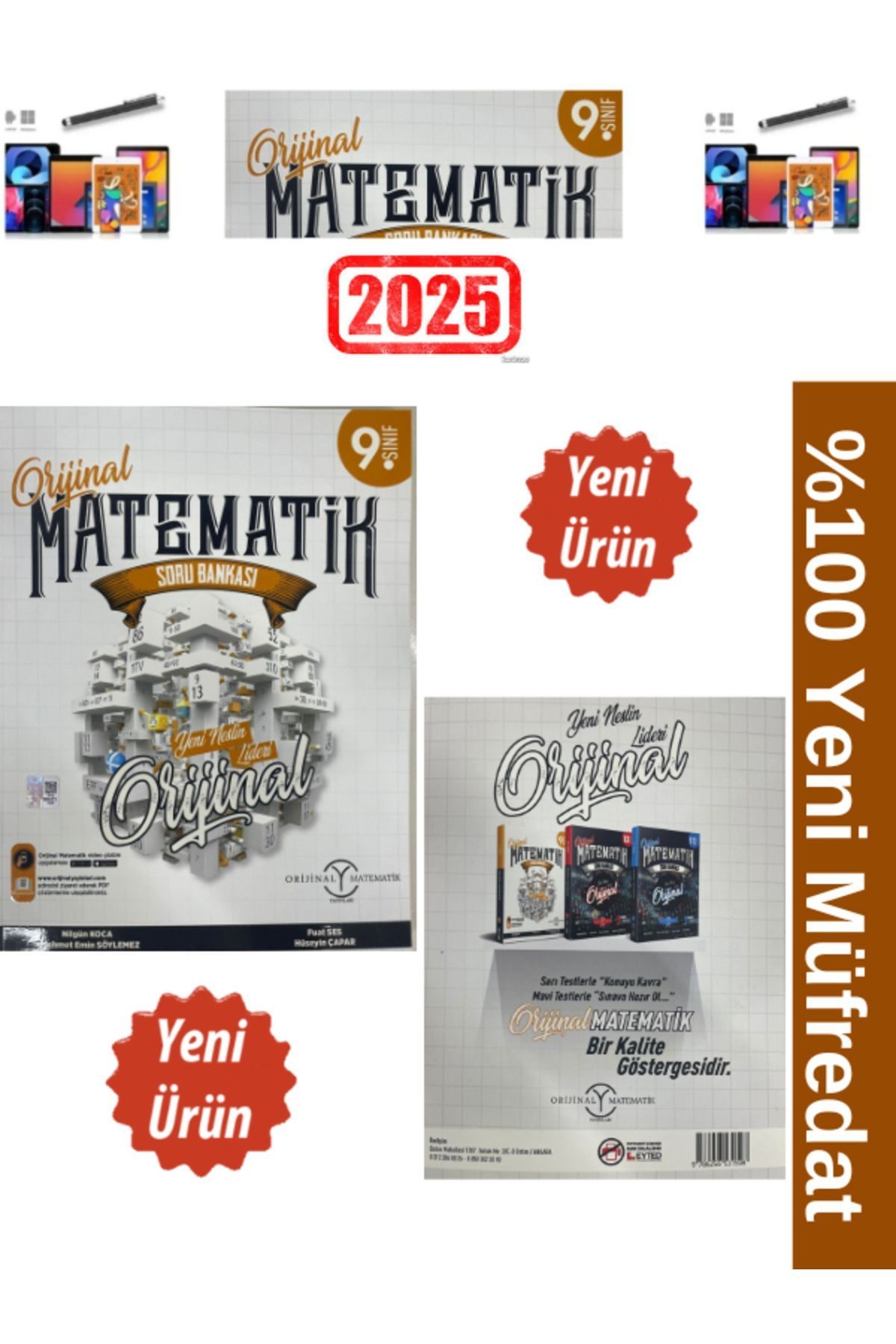 2025 9.Sınıf Matematik %100 Yeni Müfredat Soru Bankası+Kalemlik
