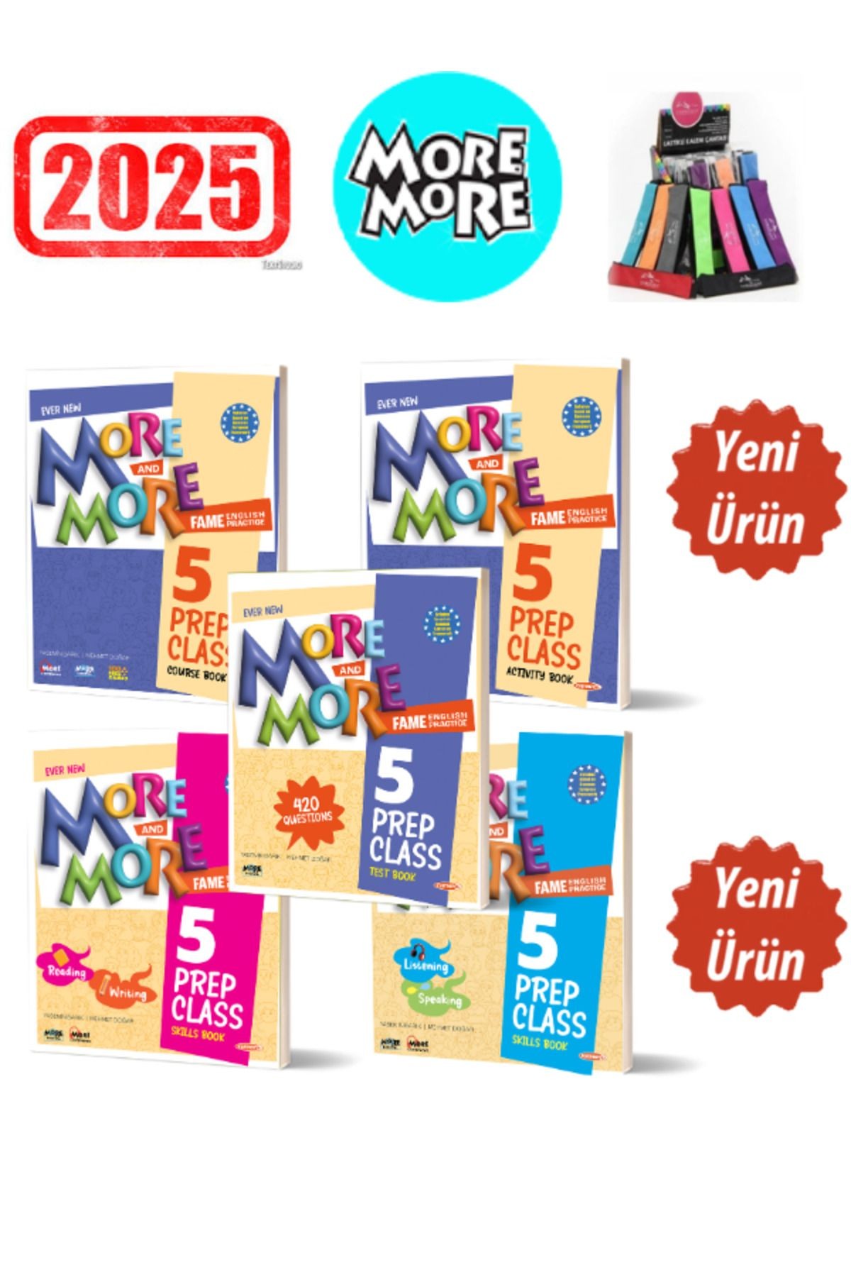 Kurmay Elt More & More 5 Prep Class Course Book 5’li Tam Set(Yeni Ürün)+Kalemlik