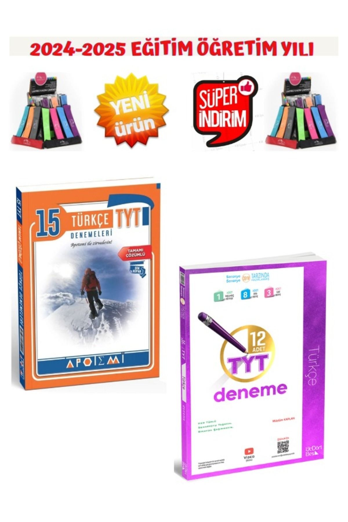 2025 Tyt Türkçe 15 Video Çözümlü Deneme+345 2025 Tyt Türkçe 12 Deneme Seti+Kalemlik
