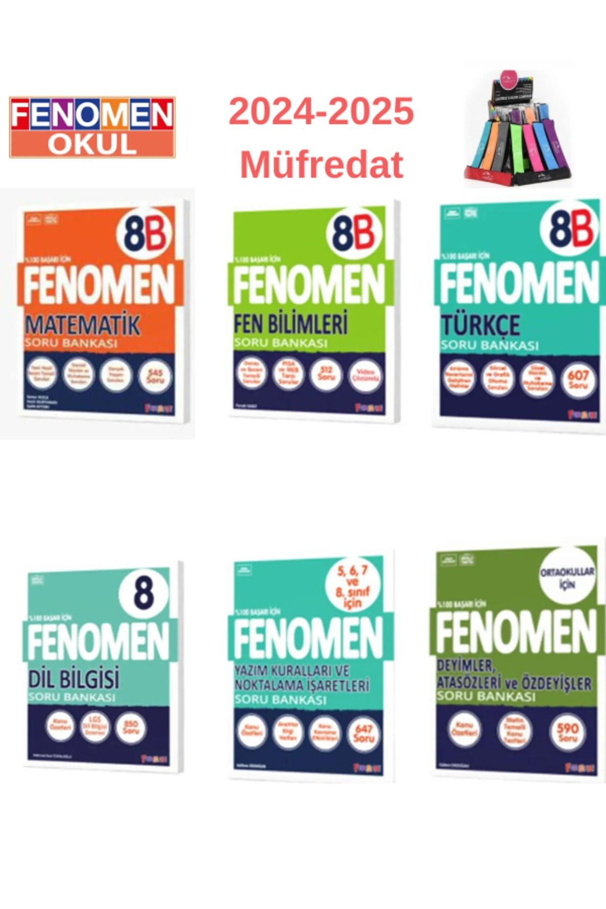 Fenomen 8. Sınıf Yazım Kuralları-Deyimler A.-Dil B.-Anlam Bilgisi Soru Bankaları