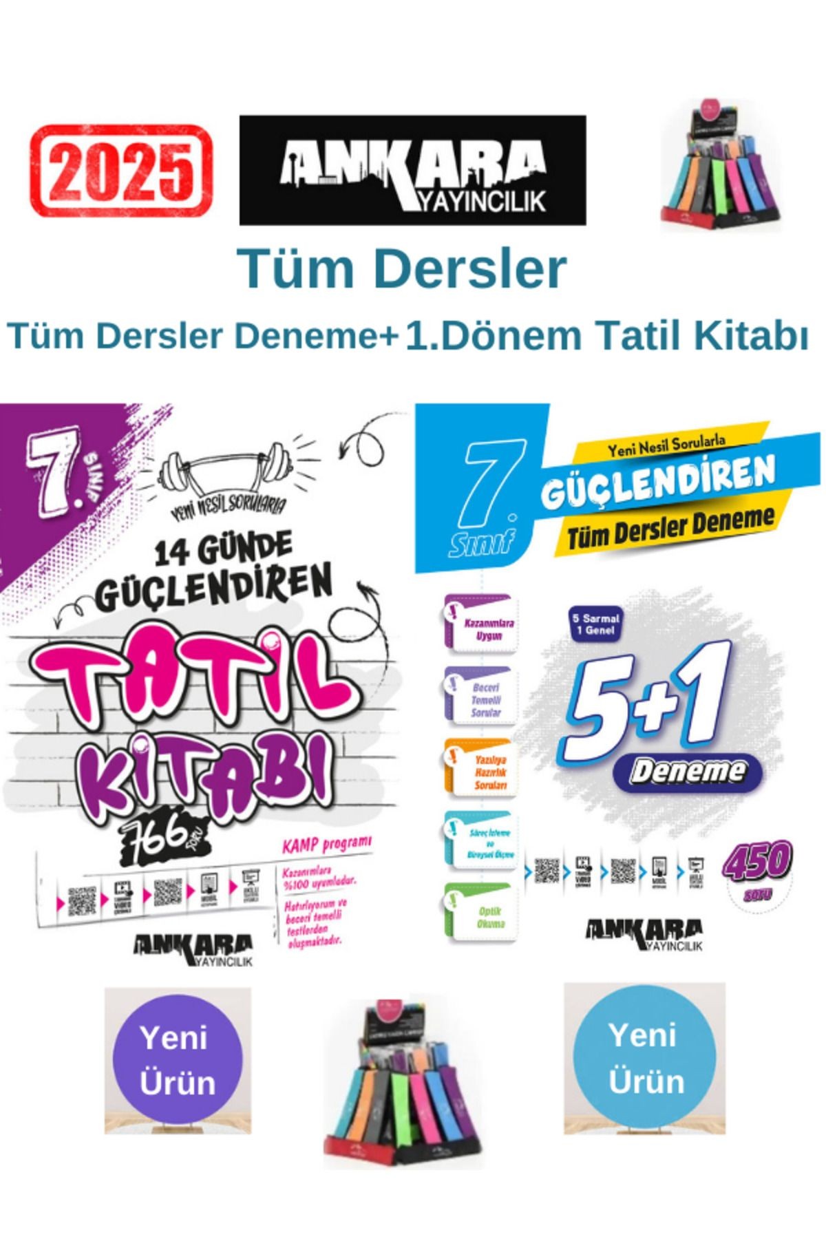 Güncel 7.Sınıf Lgs Güçlendiren 1.Dönem Kamp Tatil+5+1 Deneme 450 Soru Deneme Kitabı+Kalemlik