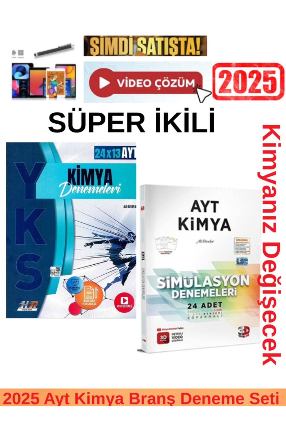 2025 Ayt Kimya 24x13 Branş Deneme +3d Ayt Kimya 24 lü Branş Deneme +Android Kalem