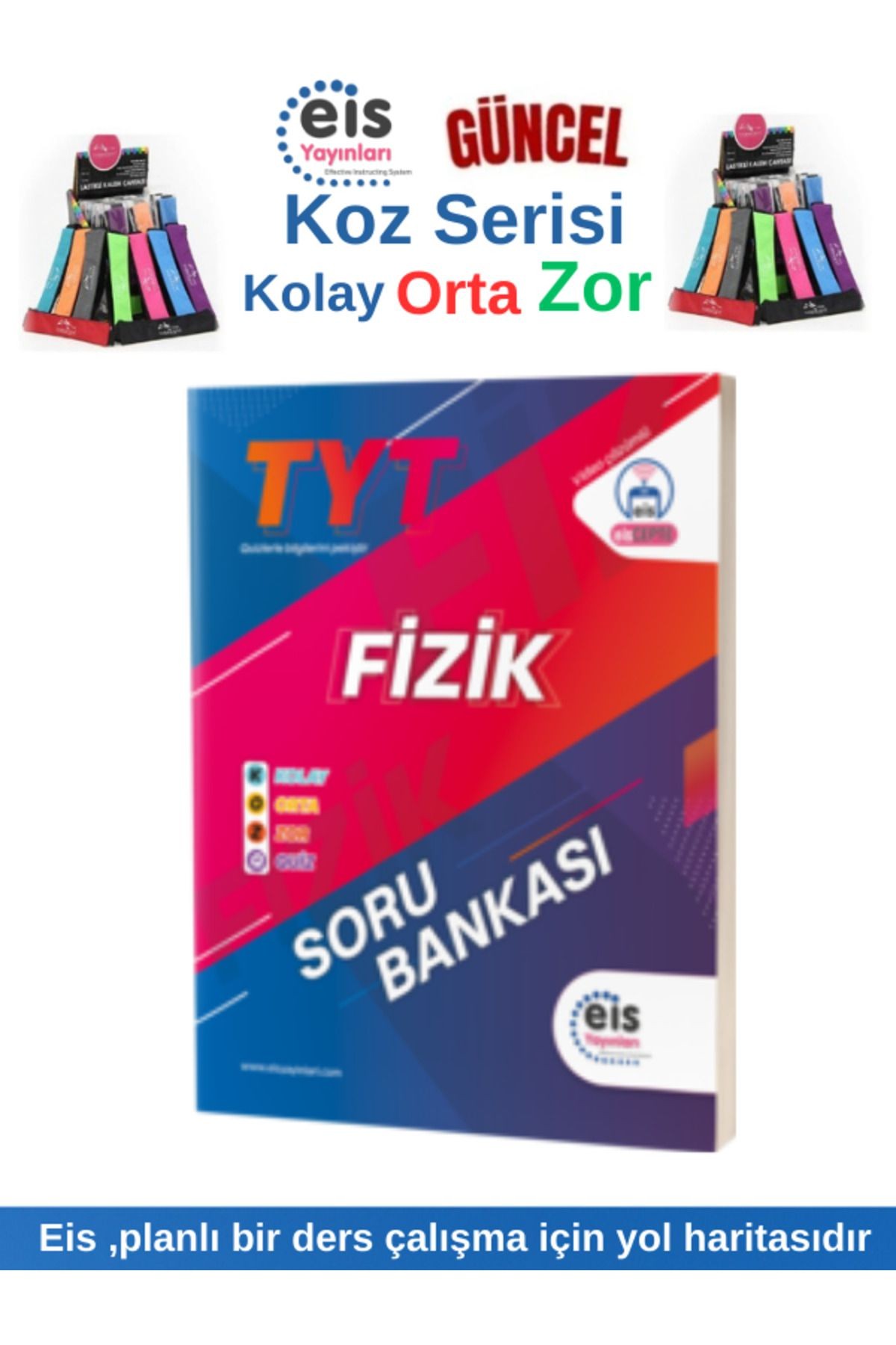 Eis Yayınları Güncel Koz Tyt Fizik Soru Bankası(KOLAY-ORTA-ZOR-QUİZ) Kalemlik