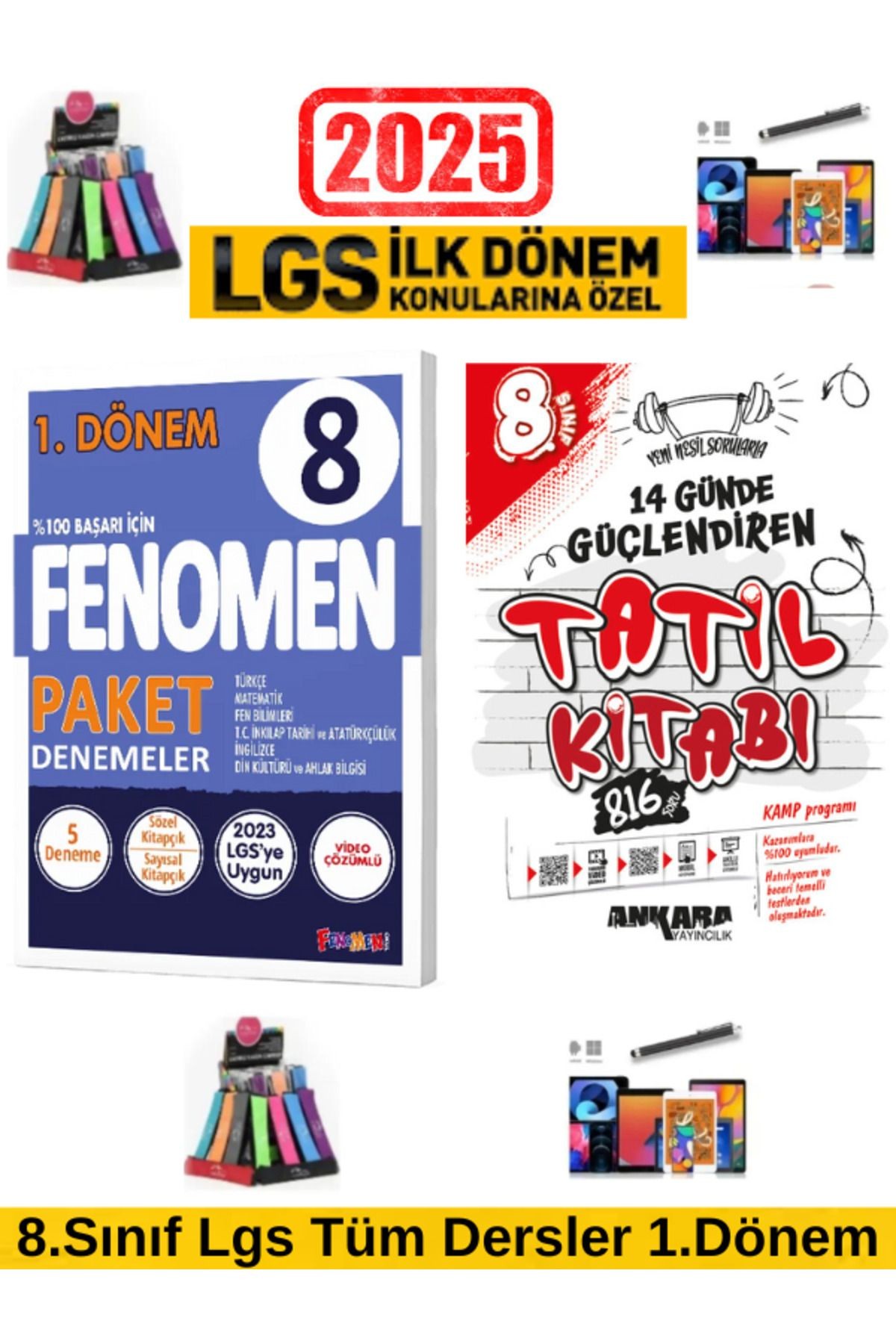 2025 8.Sınıf Lgs 1.Dönem 8 Li Paket Deneme+Ankara Güçlendiren 8.Sınıf 1.Dönem Tatil Kitabı