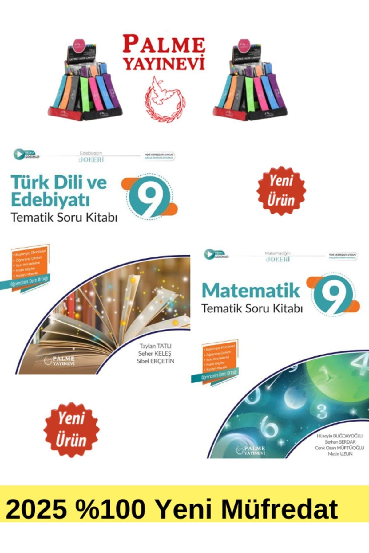 2025 9.Sınıf Matematik-T.Dili Edb.%100 Yeni Müfredat Tematik Soru Bankası+Kalemlik(Yeni Ürün)