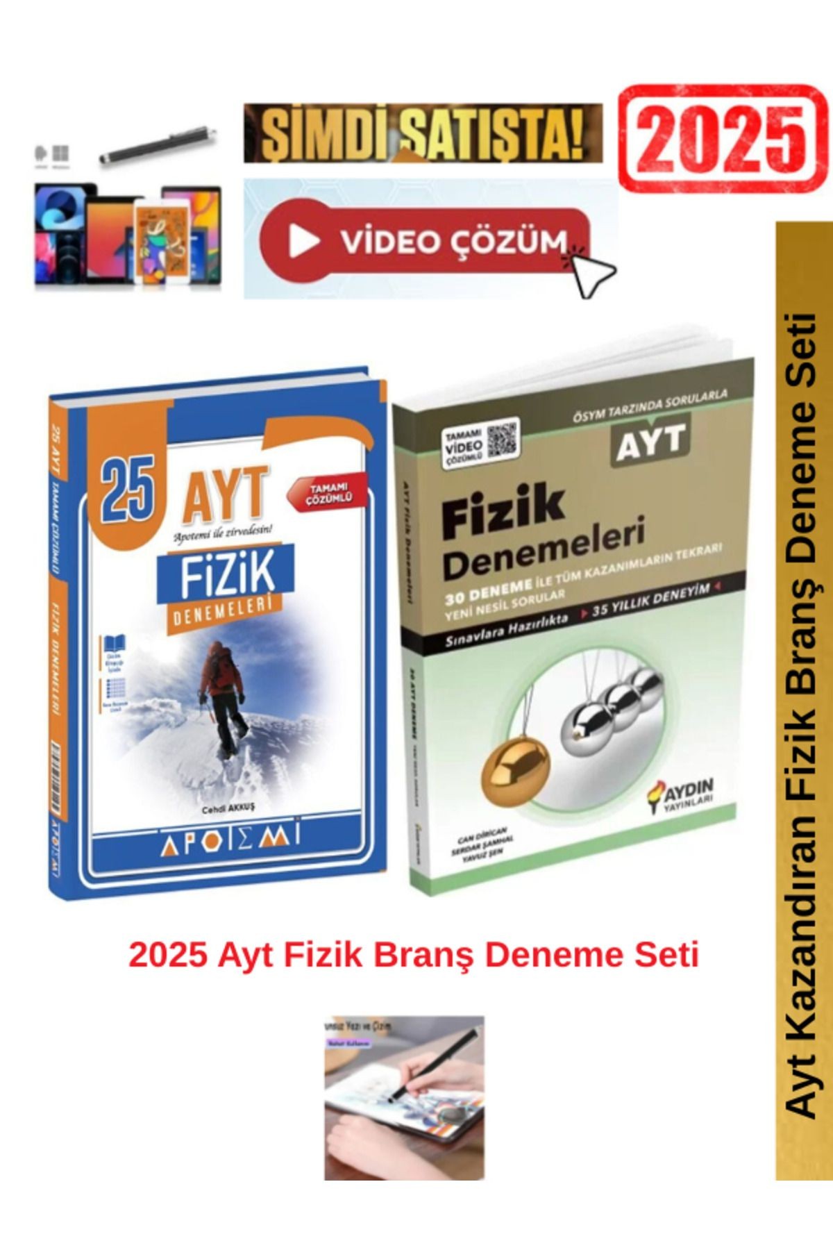 2025 Ayt Fİzik 25 li Branş Deneme+Aydın Ayt Fizik 30Lu Deneme Seti+Android Kalem
