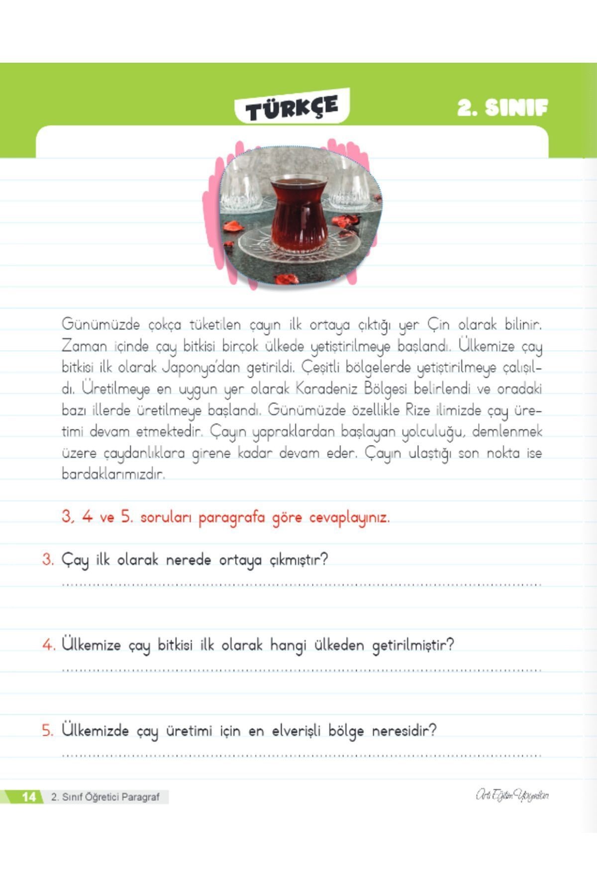 2. Sınıf Yeni Nesil Sorularla Öğreten Paragraf Kitabı
