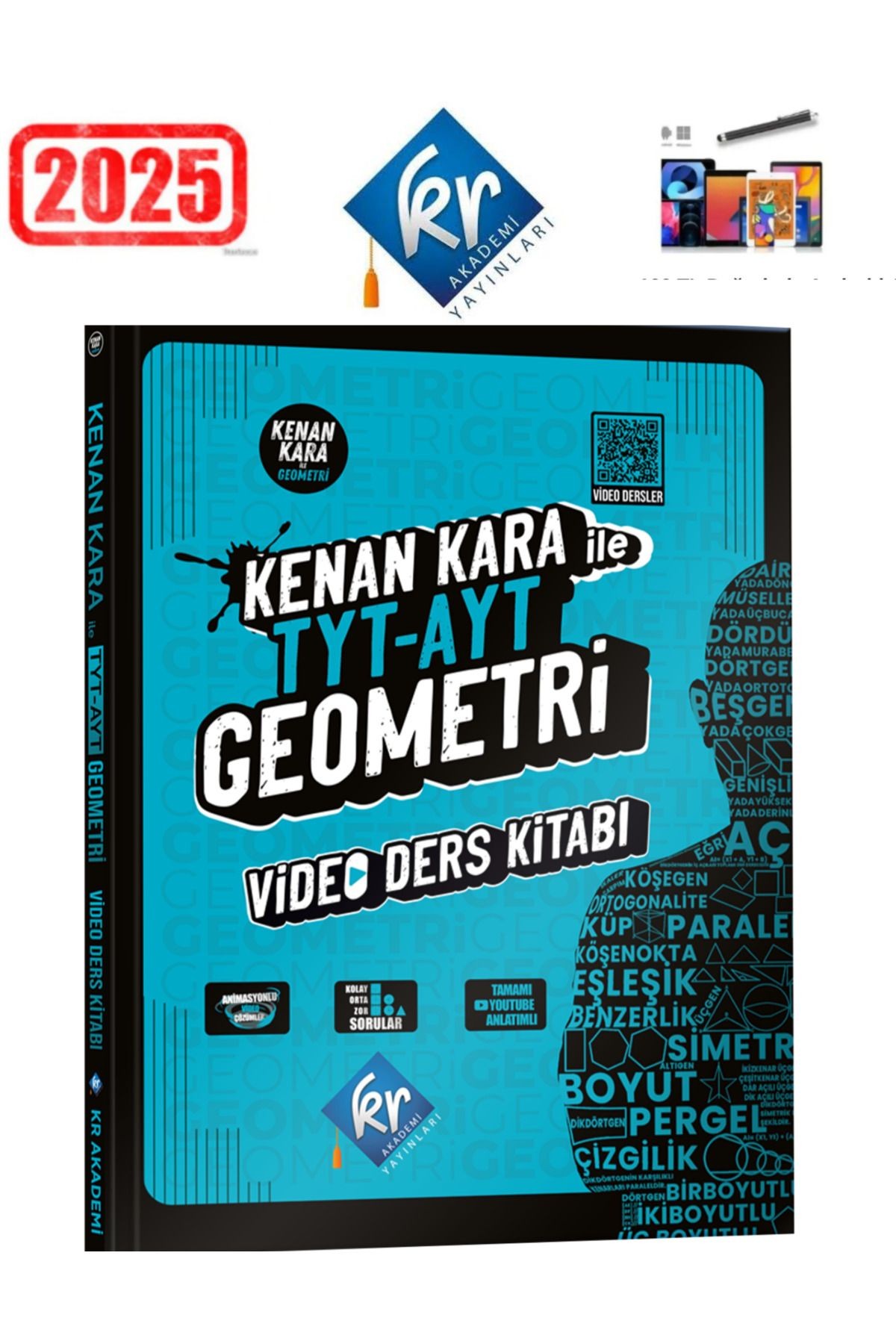 Kenan Kara İle TYT-AYT Geometri Video Ders Kitabı KR Akademi +Android Kalem