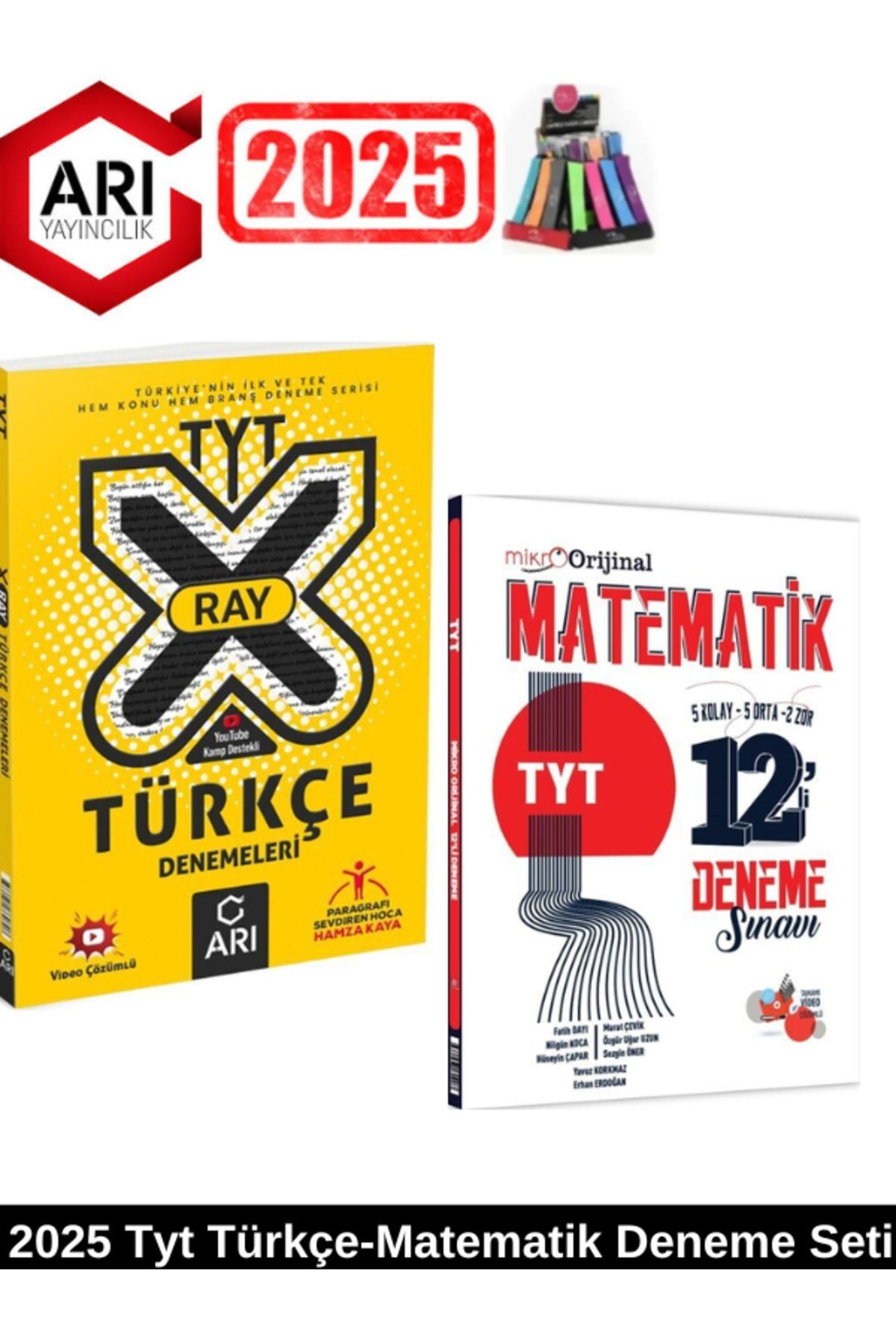 2025 Mikrı Orijinal Tyt Matematik 12 Deneme+Arı X-Ray Tyt Türkçe Konu ve Branş Deneme Seti