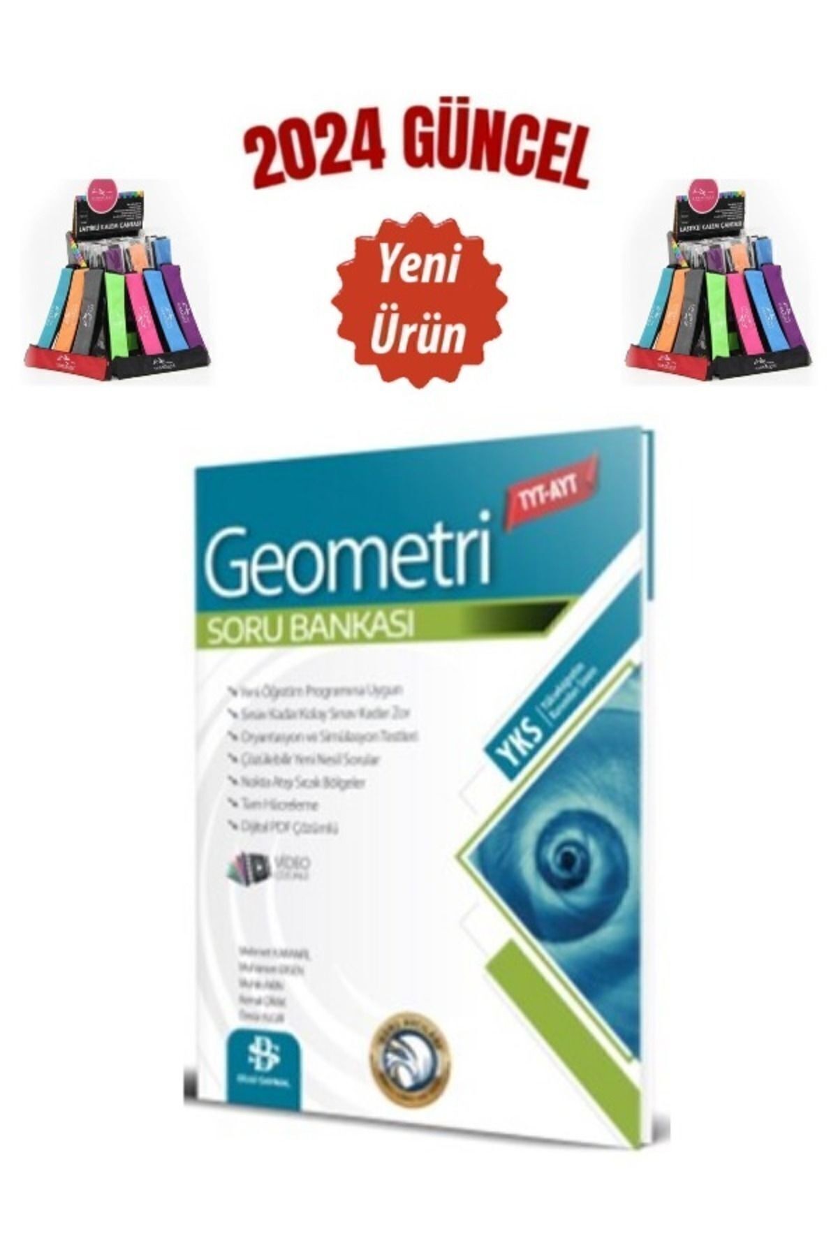 Güncel  TYT AYT Geometri Yks Video Çözümlü Soru Bankası+Cambridge Kalemlik