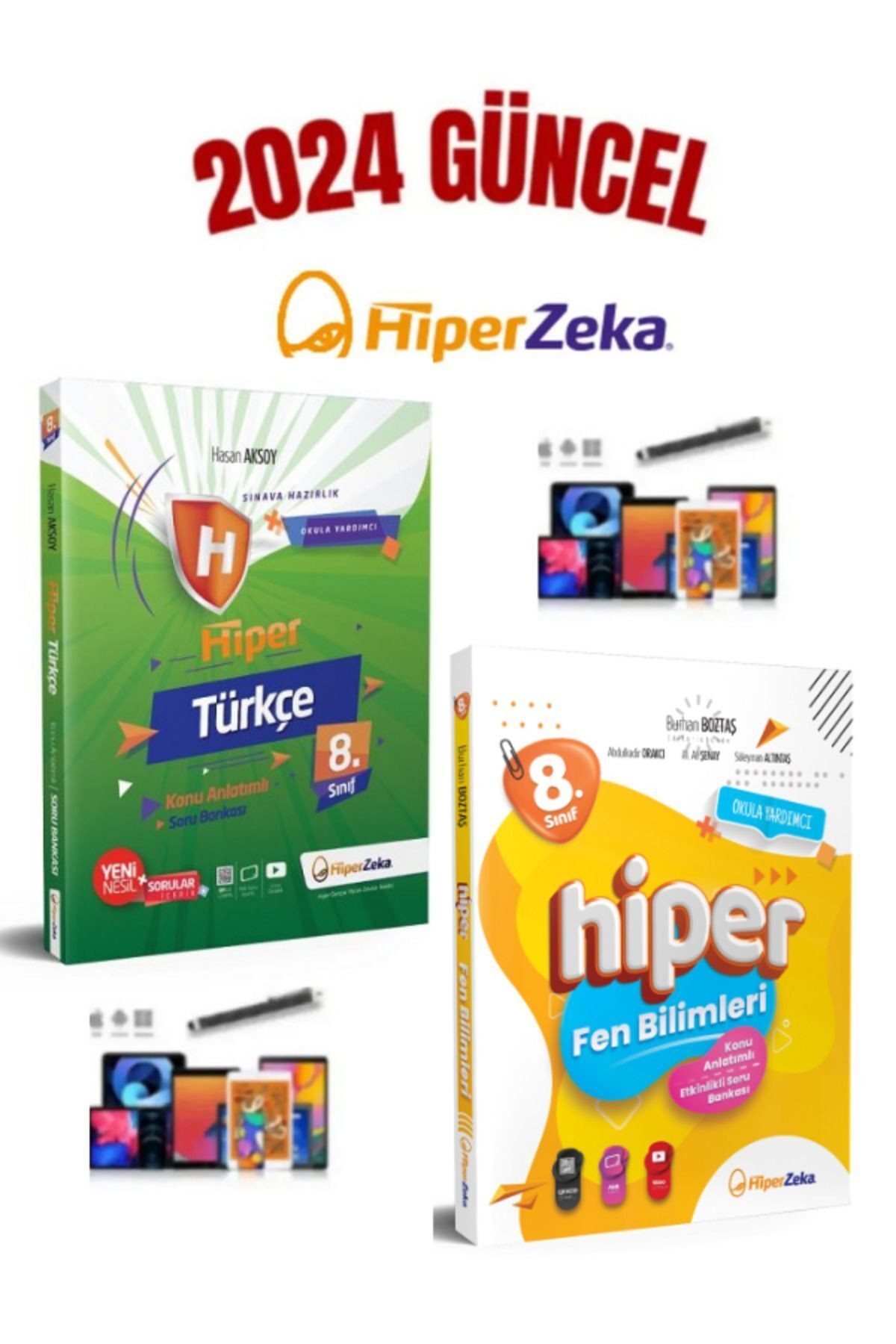 2024 Hiper Zeka 8.Sınıf Türkçe-Fen Konu Anlatımlı Soru Bankası+Kalem