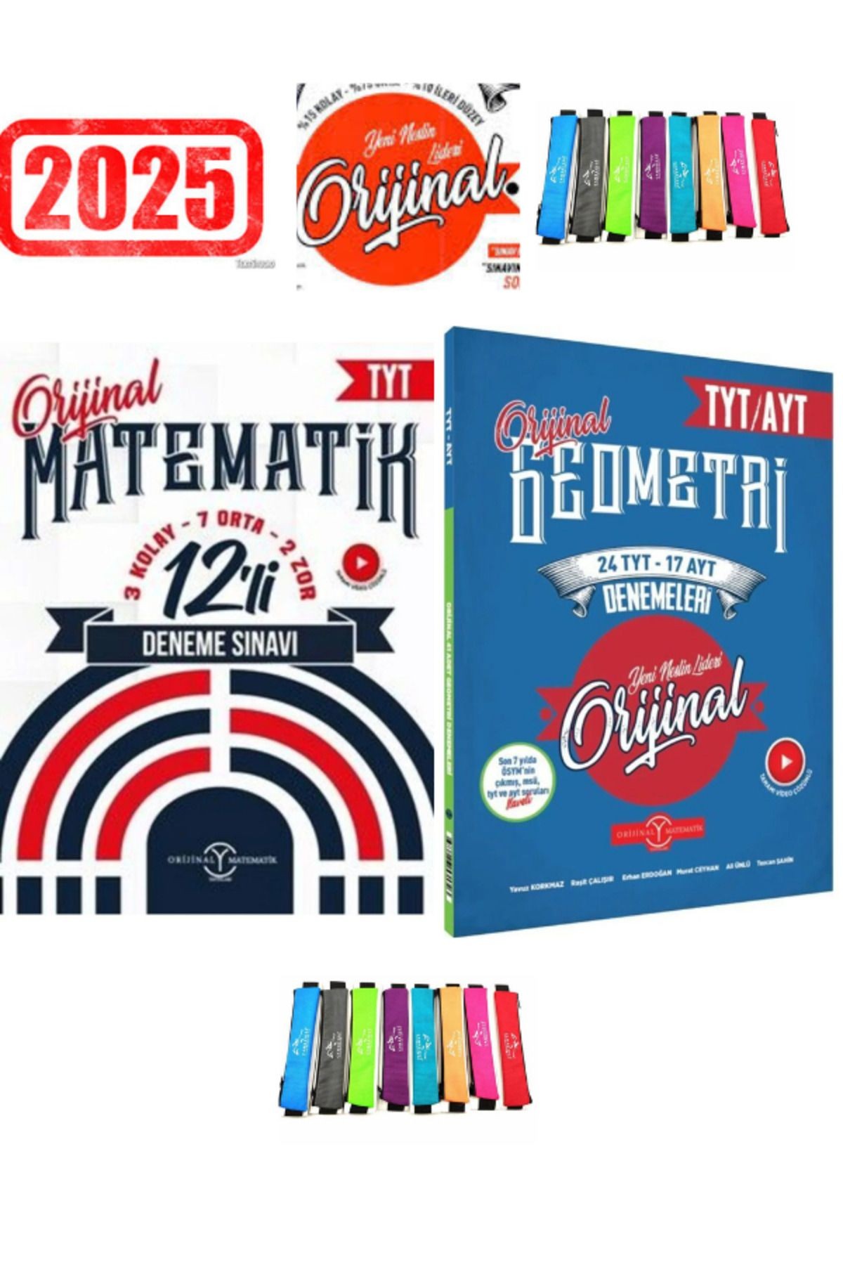 2025 Orijinal Tyt Matematik 12 Deneme+Geometri Tyt Ayt 41 Deneme Seti+Cambridge Kalemlik