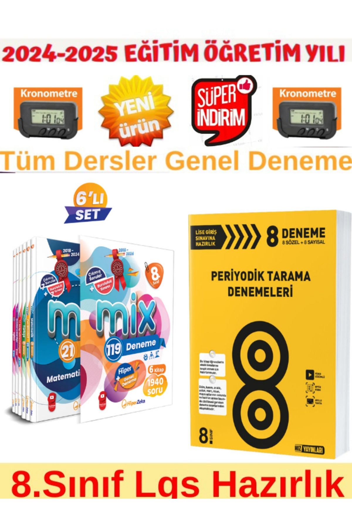 2025 8.Sınıf Mix 119 Deneme+Hız 2025 8.Sınıf Periyodik 8 Tarama Deneme+kronometre