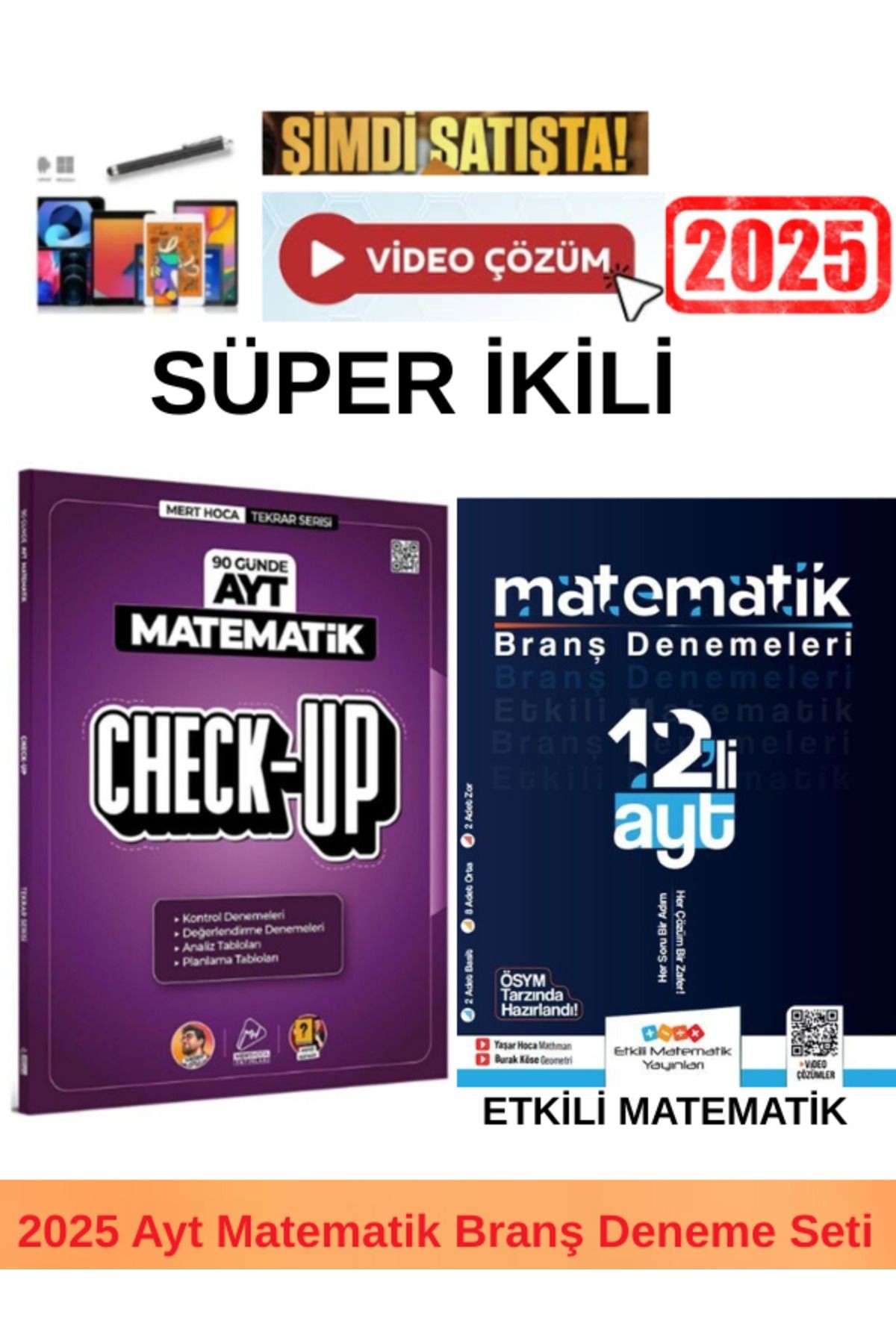 2025 Ayt Check Up 90 Günde Matematik Deneme+Etkili Matematik Ayt Matematik 12 Deneme+Kalem