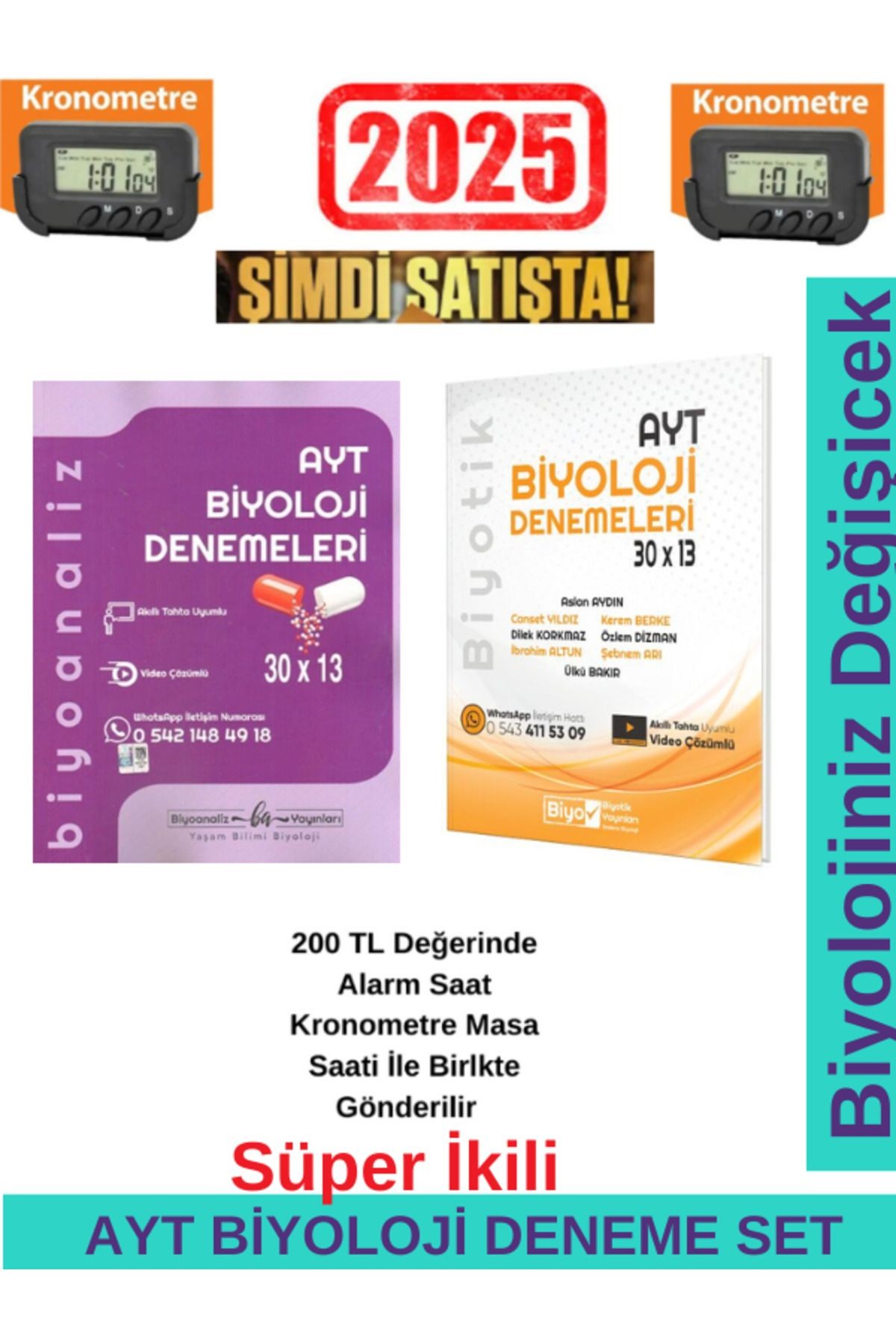 Biyoanaliz 2025 AYT Biyoloji 30x13 Denemeleri+Biyotik Ayt Biyoloji 30x13 Branş Deneme+Kronometre