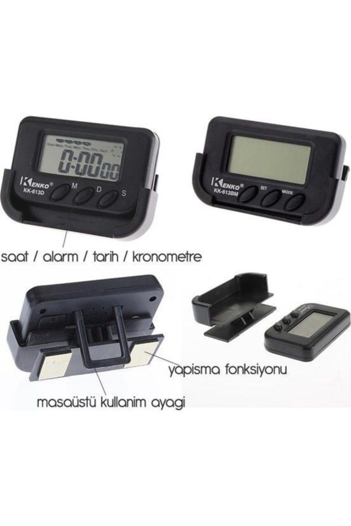 Kenko Dijital Küçük Masa-araba Saati-alarm-kronometre
