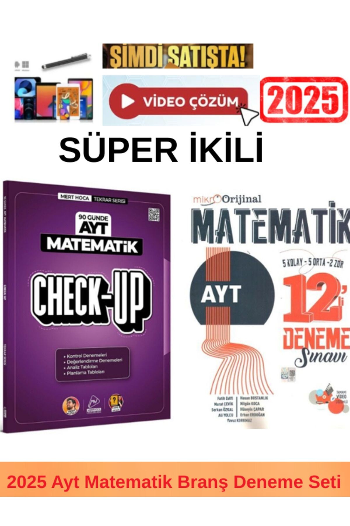 2025 Ayt Check Up 90 Günde Matematik Deneme+Mikro Orijinal Ayt Matematik 12 Deneme+Kalem