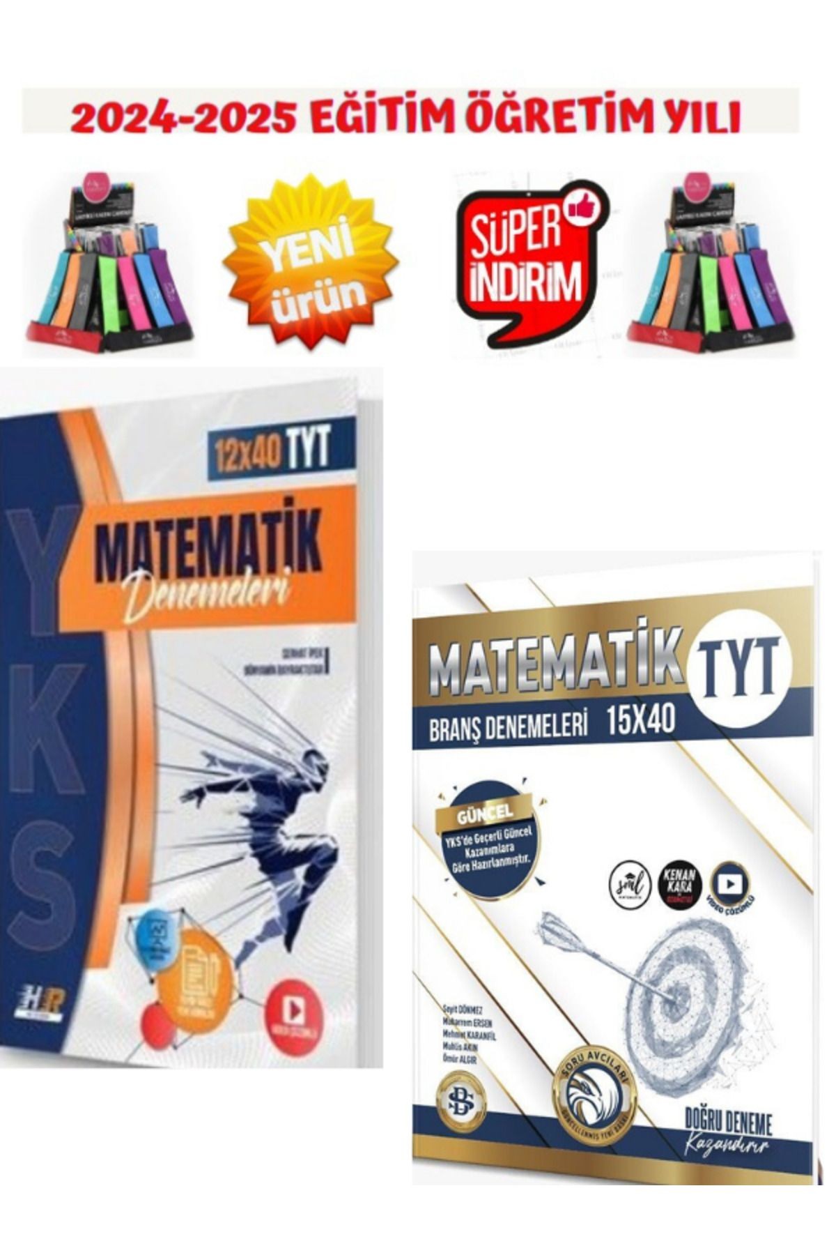 2025 Tyt 12x40 Matematik Deneme+Bilgi Sarmal 2025 Tyt Matematik 15x40 Deneme+Kalemlik