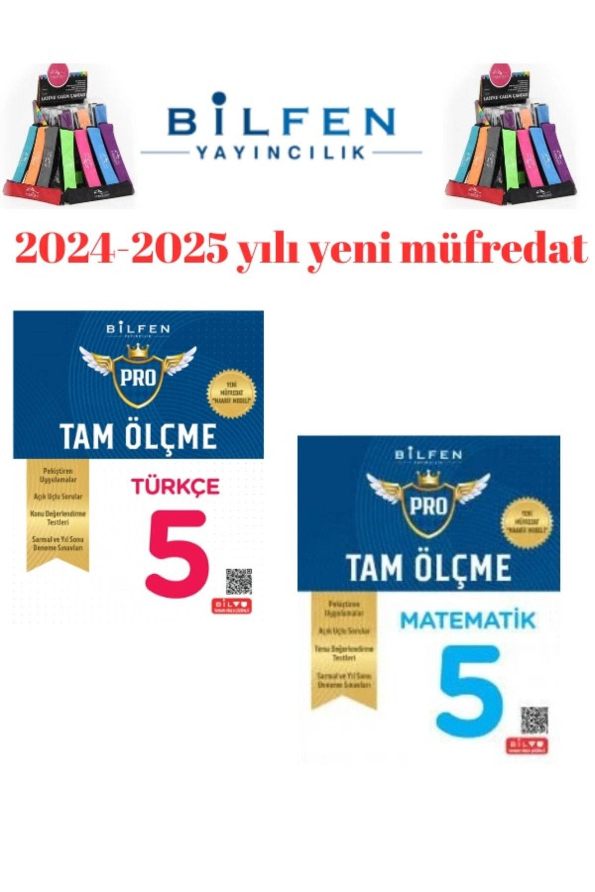2025 5.Sınıf Pro Tam Ölçme Matematik-Türkçe %100 Yeni Müfredat Soru Bankası Seti +Kalemlik