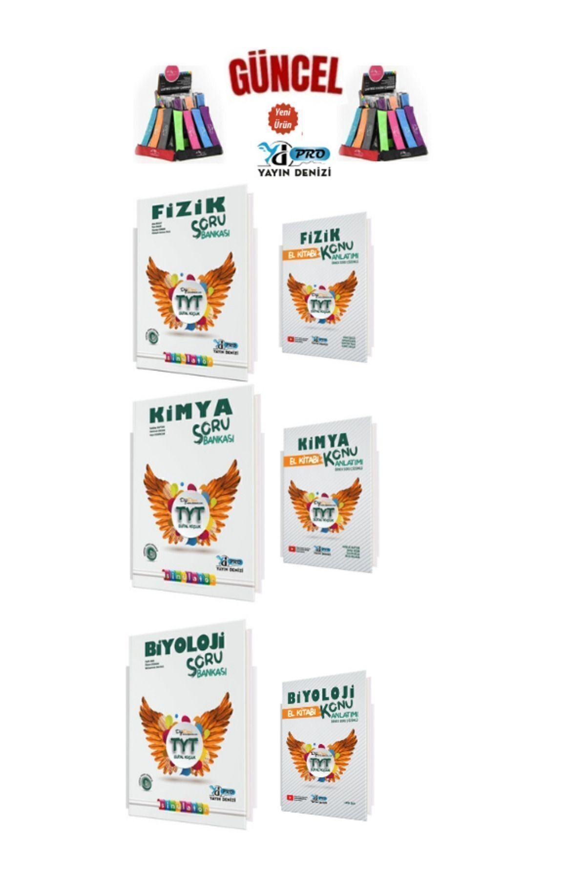 Güncel Tyt Fizik-Kimya-Biyoloji Soru Bankası+Konu Anlatımlı  El Kitabı+Kalemlik