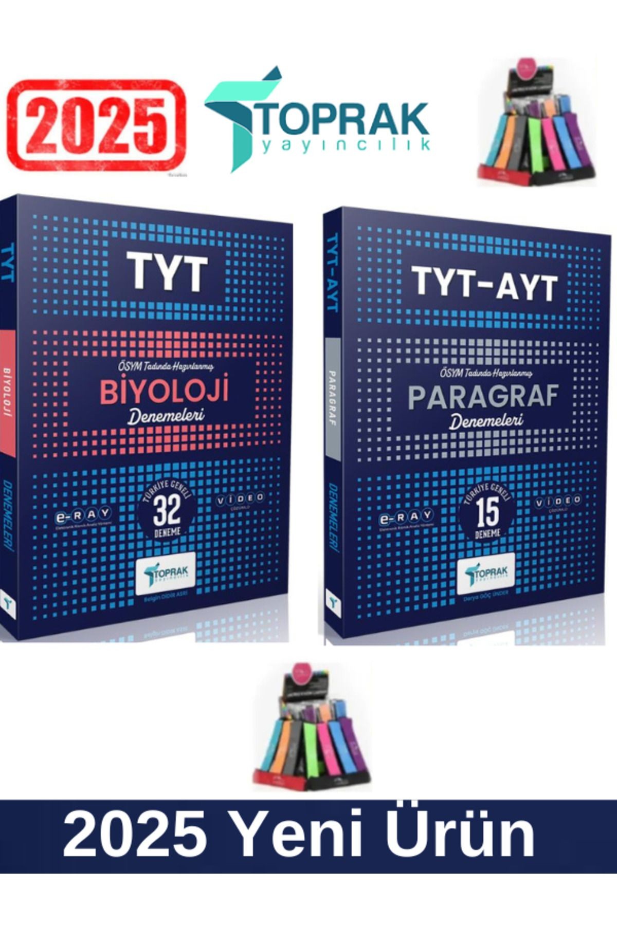 Toprak Yayınları 2025 Tyt Biyoloji32-TytAyt Paragraf15 Deneme Seti+Kalemlik