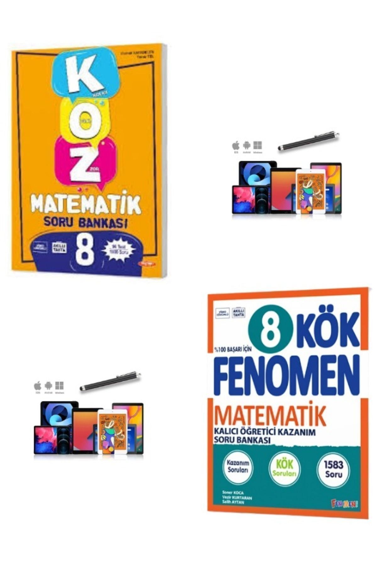2024 Kurmay 8.Sınıf Koz Matematik Soru Bankası+Kök Matematik Soru Bankası Seti+Kalem
