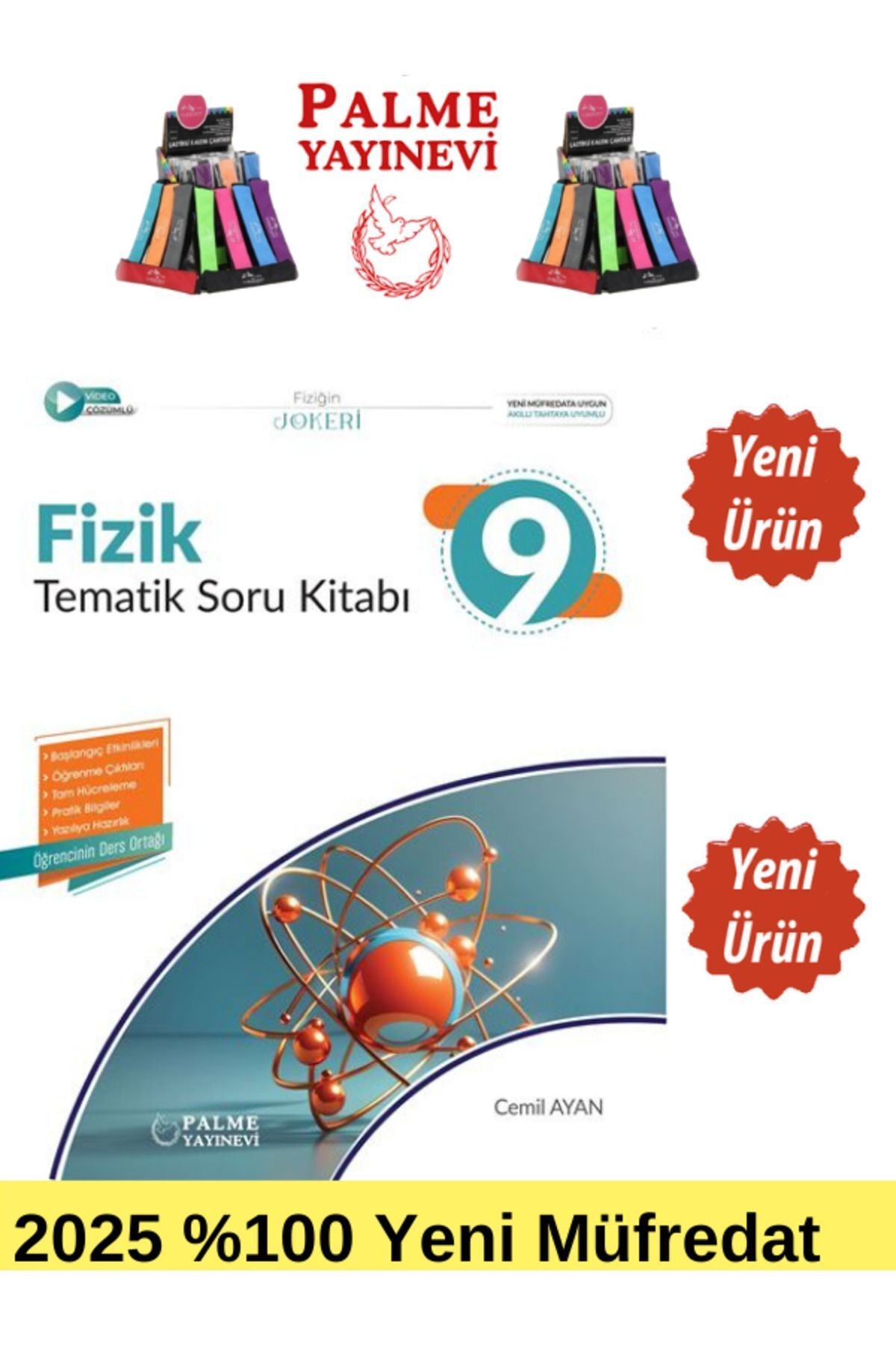 2025 9.Sınıf Fizik %100 Yeni Müfredat Tematik Soru Bankası+Kalemlik (Yeni Ürün)
