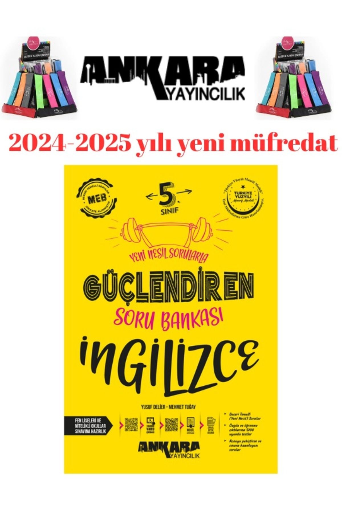 2025 5.Sınıf İngilizce %100 Yeni Müfredat Soru Bankası+Kalemlik