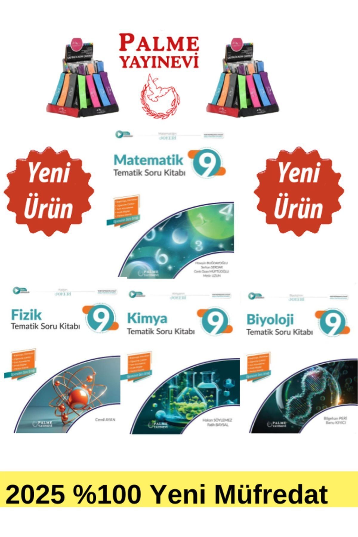 2025 9.Sınıf Mat-Fizik-Kimya-Biyoloji %100 Yeni Müfredat Tematik Soru Bankası+Kalemlik(Yeni Ürün)