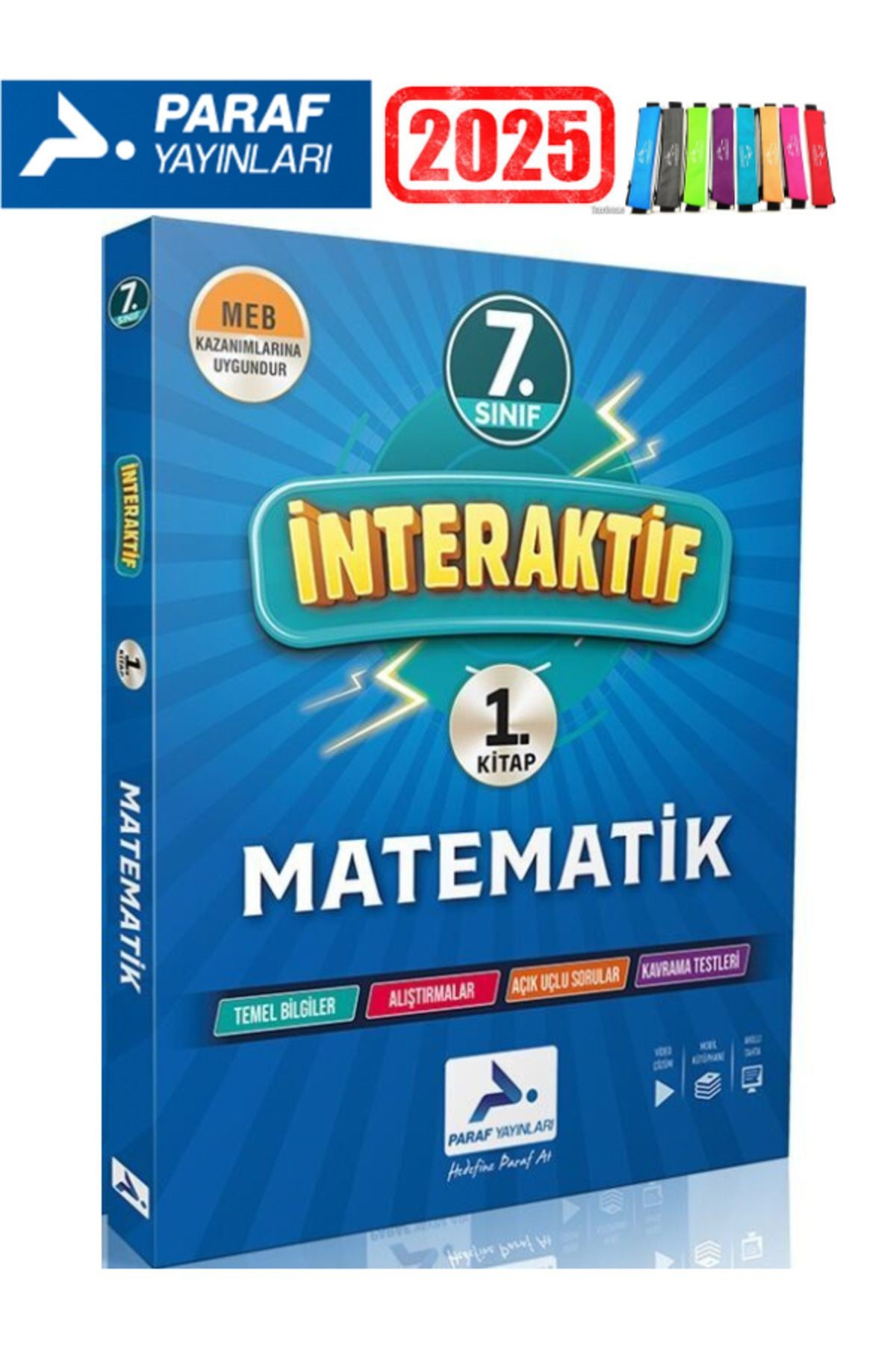 Paraf Yayınları 2025 7.Sınıf İnteraktif Matematik Soru Bankası Seti+Kalemlik