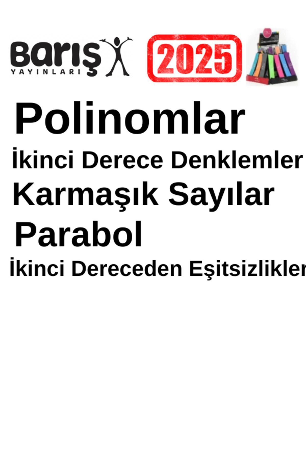 2025 Barış Çelenk Yayınları AYT Matematik Tüm Konu Konu Denemeleri 2 Kitap+Kalemlik