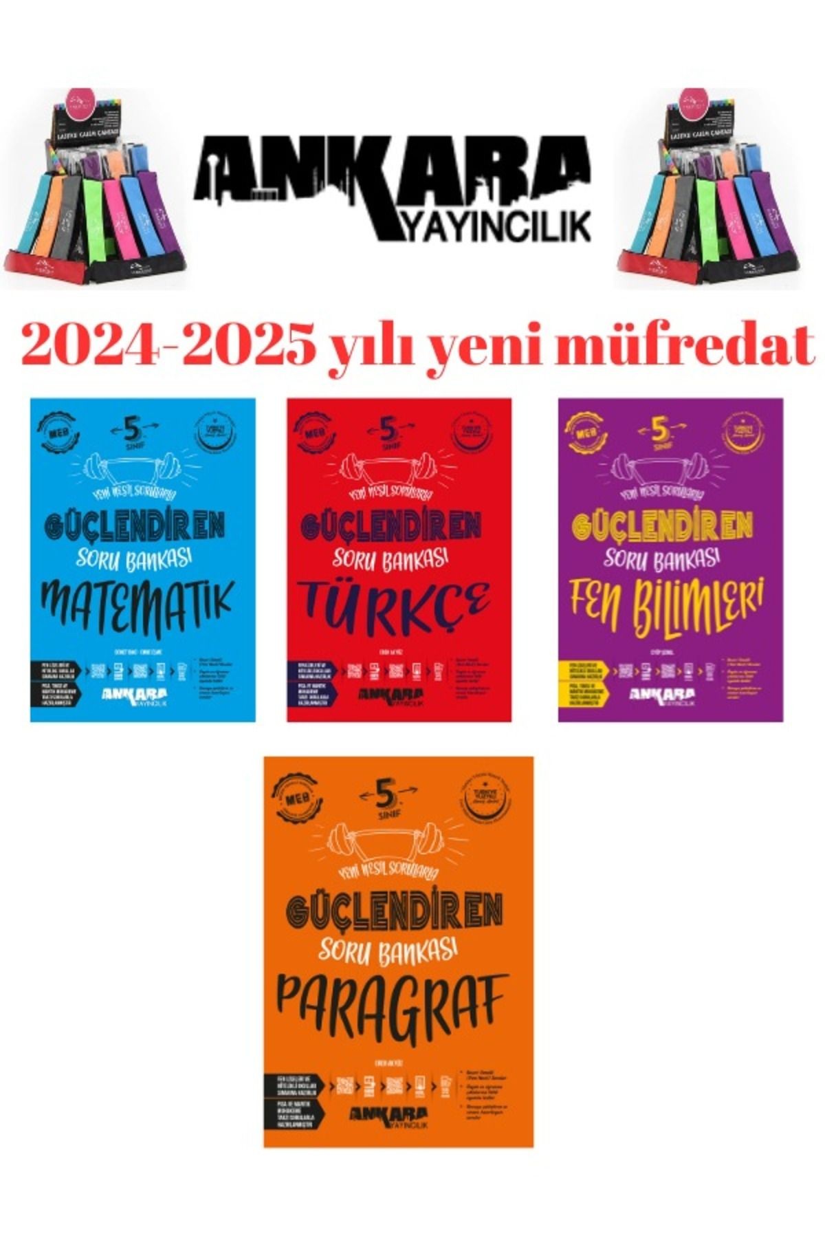 2025 5.Sınıf Matematik-Türkçe-Fen -Paragraf %100 Yeni Müfredat  Soru Bankası+Kalemlik