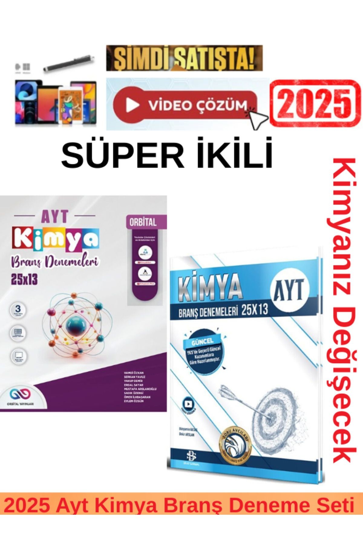 2025 Ayt Kimya 25x13 Branş Deneme+Bilgi Sarmal Ayt Kimya 25x13 Branş Deneme Seti+ Kalem