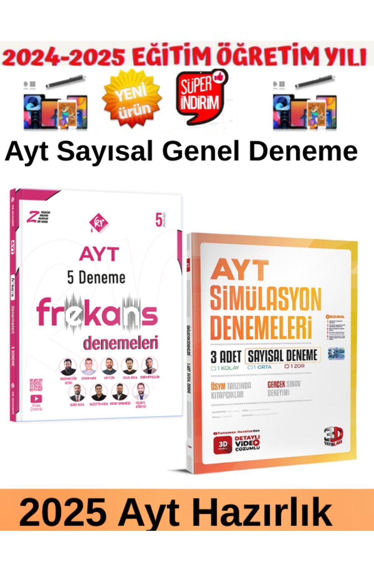 Kr Akademi Frekans Ayt Sayısal 5 Deneme+3d Yayınları Ayt Sayısal Simulasyon 3Deneme+Kalem