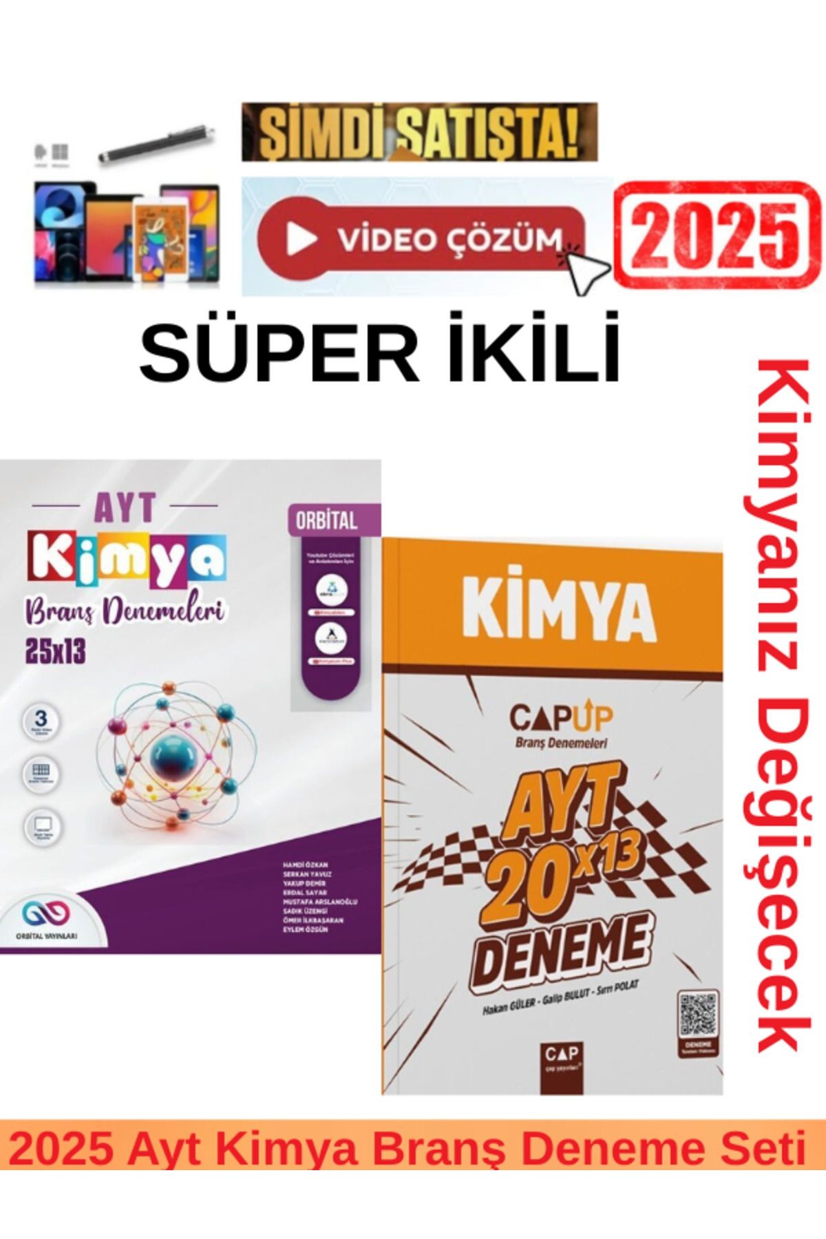 2025 Ayt Kimya 25x13 Branş Deneme+Çap Ayt Kimya 20x13 Ayt Kimya Branş Deneme Seti+ Kalem