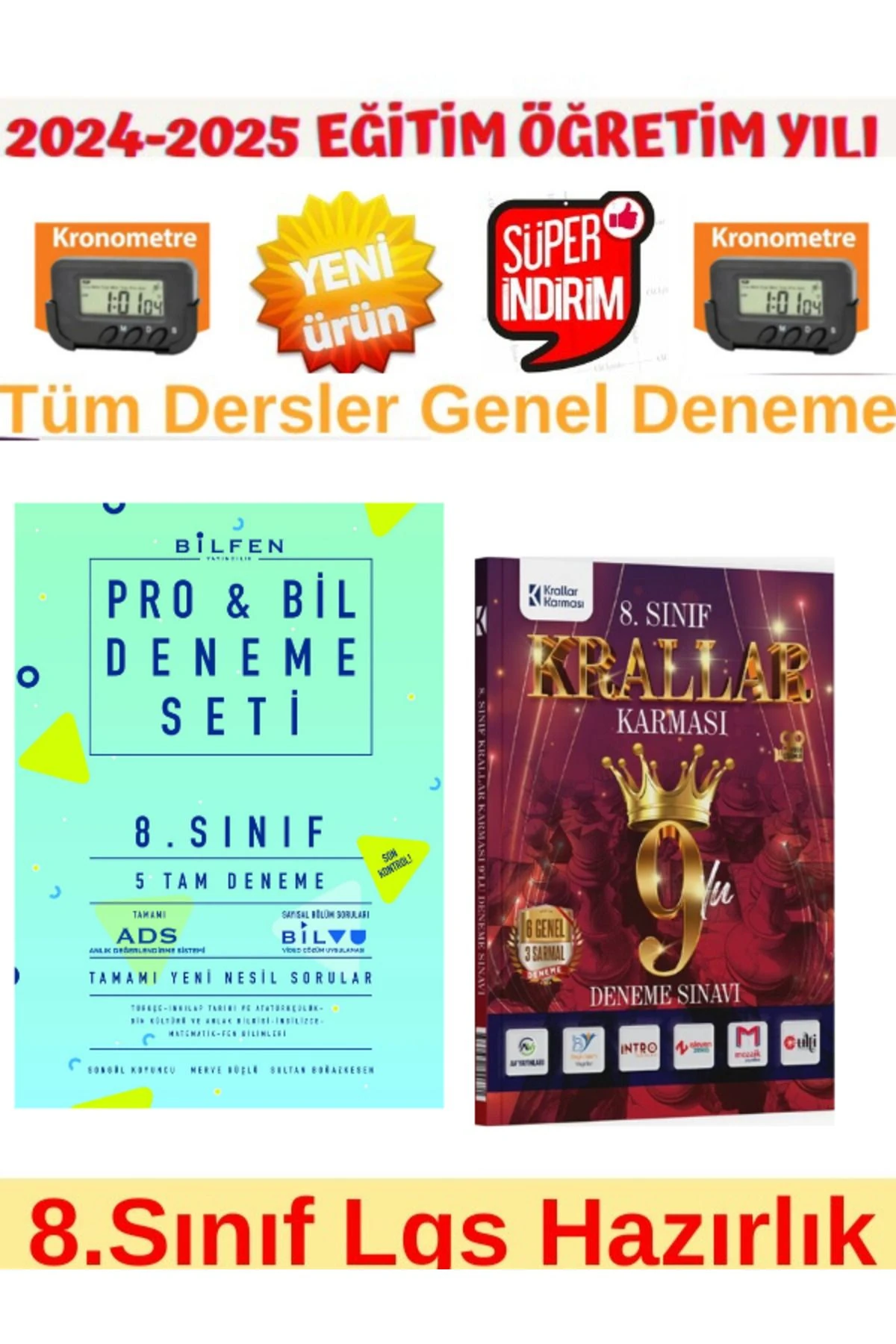2025 8.Sınıf Lgs Probil 5 li Deneme+Krallar Karması 8.Sınıf Lgs Genel 9 lu Deneme+Kronometre
