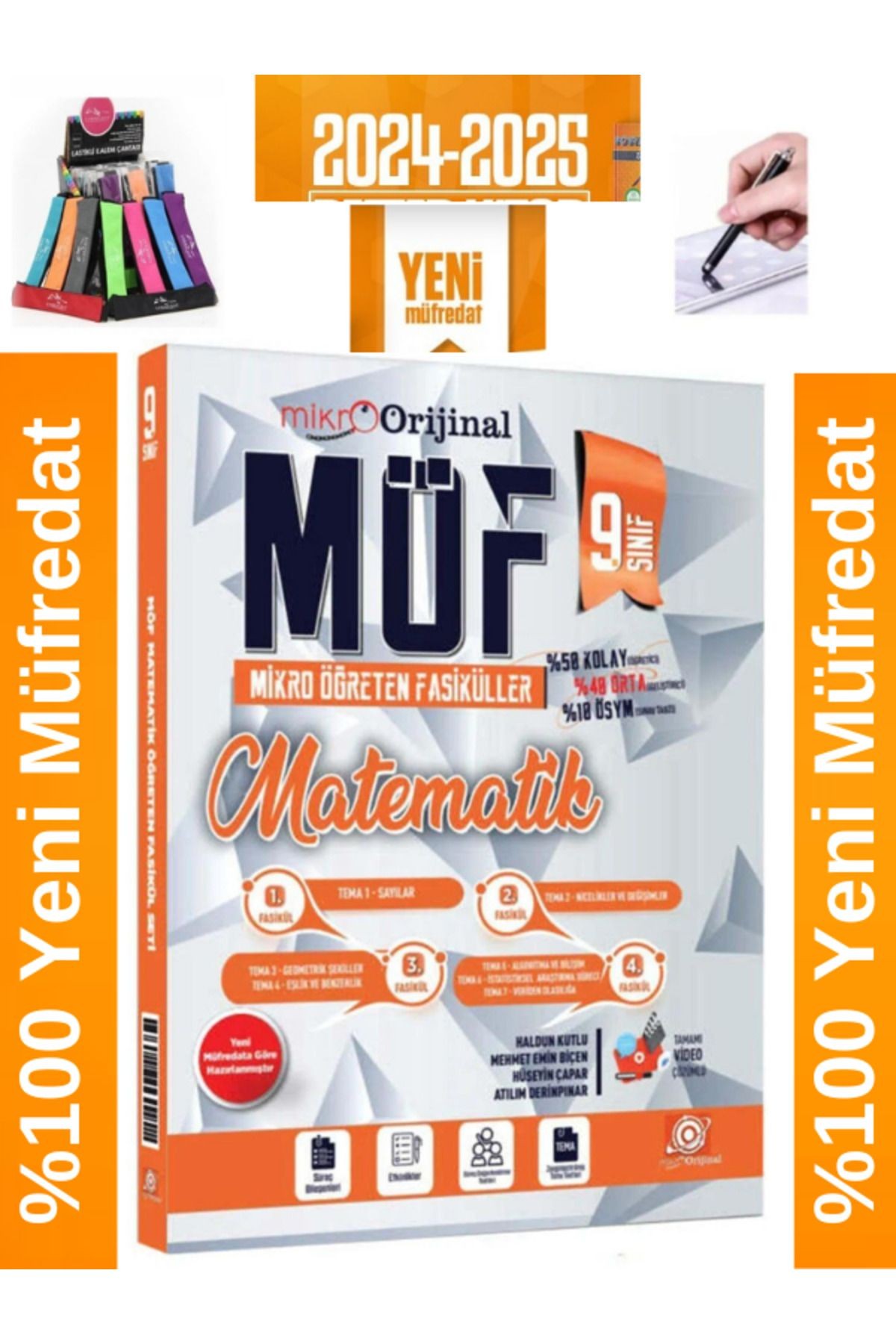 2025 9.Sınıf Mikro Orijinal Matematik Konu Anlatımlı Fasikül Seti+Android Kalem+Kalemlik