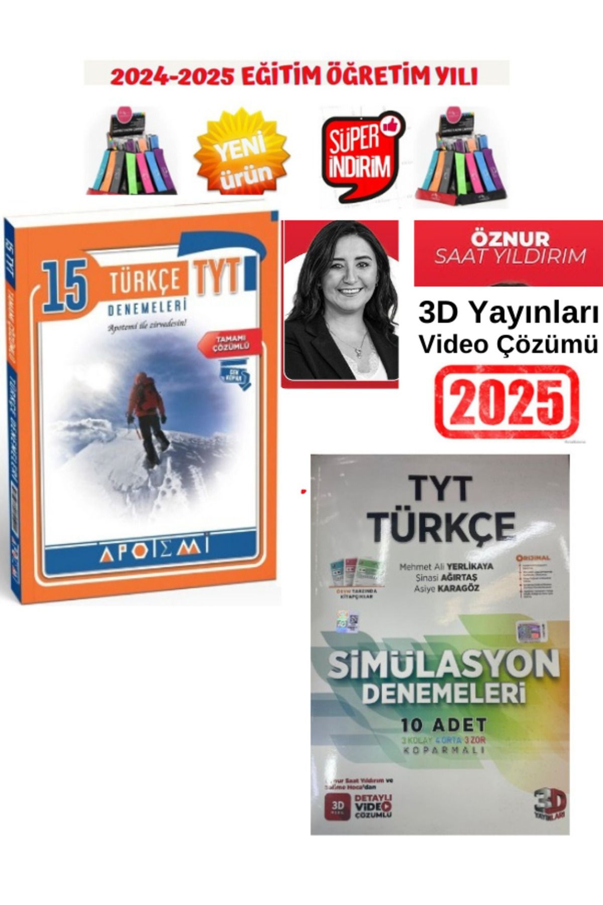2025 Tyt Türkçe 15 Çöz.Deneme+3D Simulasyon 2025 Tyt Türkçe 10 Deneme(Öznur Hoca Çözümlü)+Kalemlik