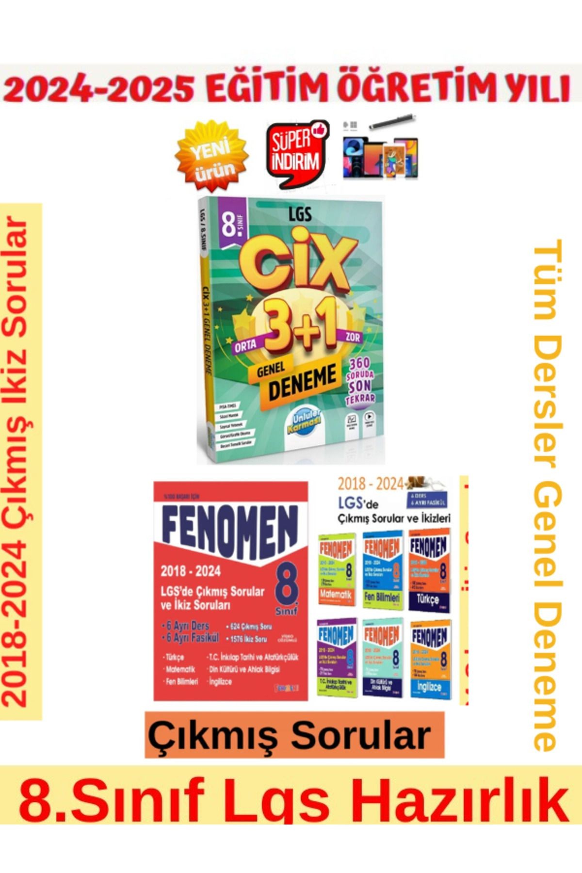 2026 8.sınıf Tüm Ders 18-24 Lgs De Çıkmış Ve Ikiz Soru Seti+Ünlüler Cix 3+1 8.Sınıf Tüm Ders Deneme