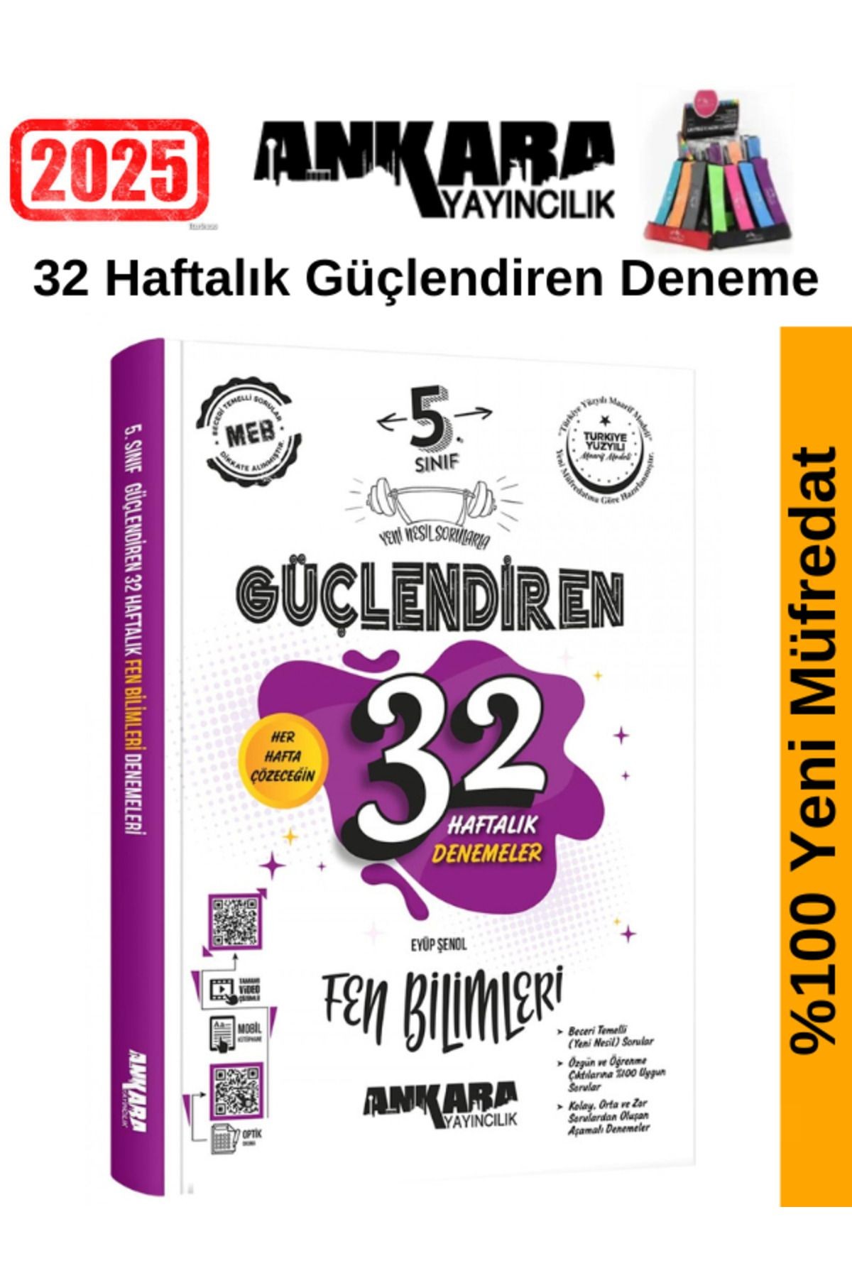 2025 5.Sınıf Güçlendiren Fen Bilimleri 32 Haftalık Deneme Seti+Kalemlik